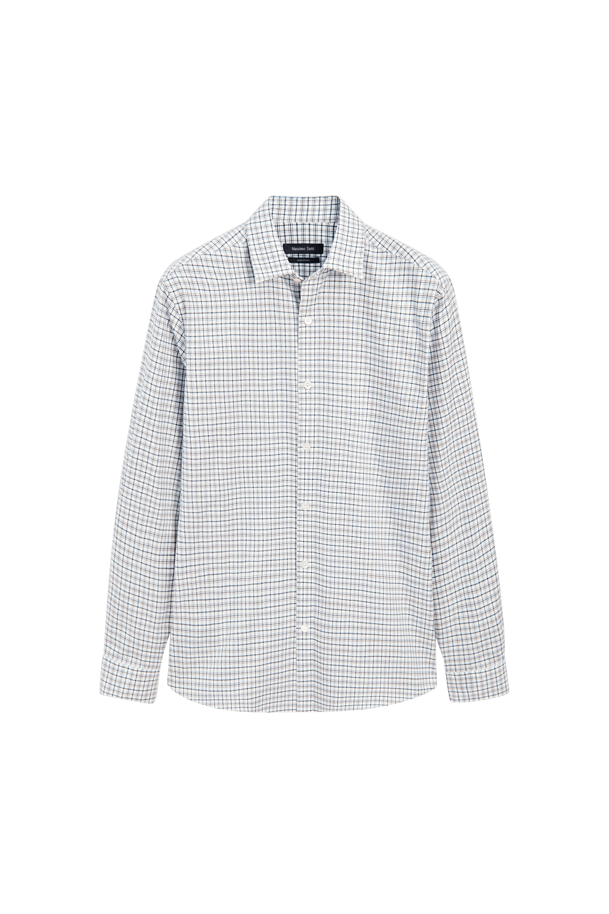 Massimo Dutti %100 pamuklu kareli regular fit gömlek görsel 5