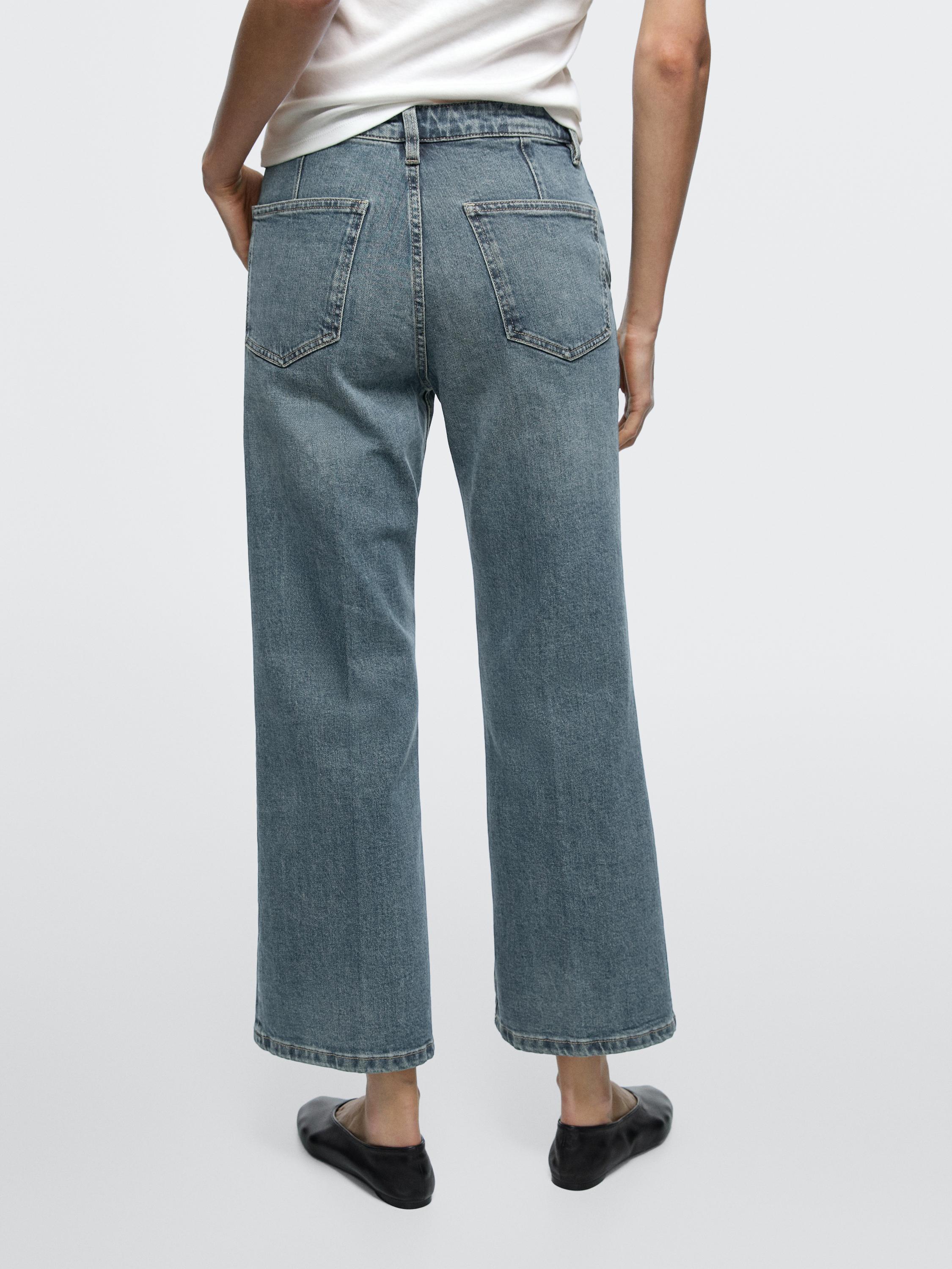 Mid-rise bell bottom jeans — MEDIUM BLUE