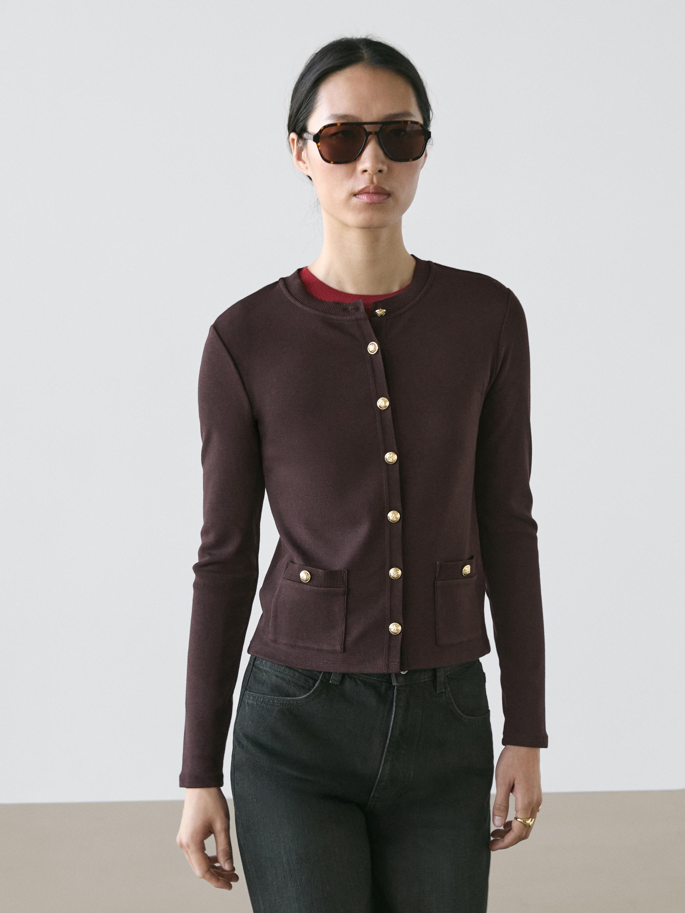 Cardigan with gold buttons