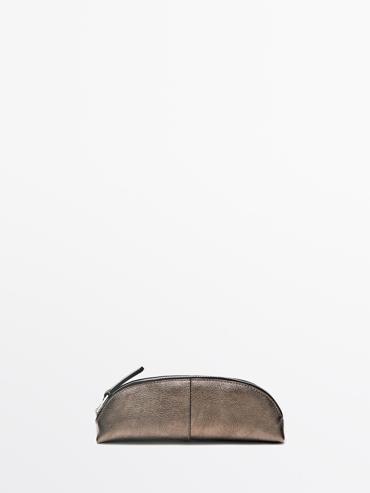 Estuche Piel Napa - Plata - 01 - Massimo Dutti - Mujer