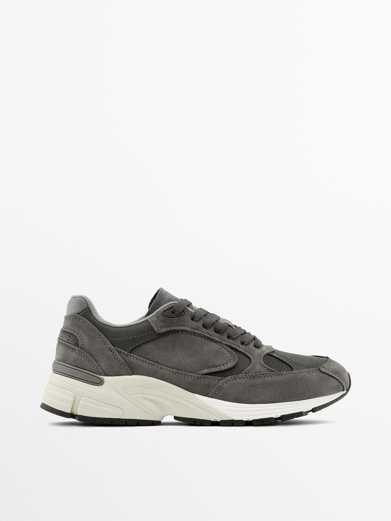 Massimo Dutti - Herre - Kombinerede Sneakers - Grå - 40