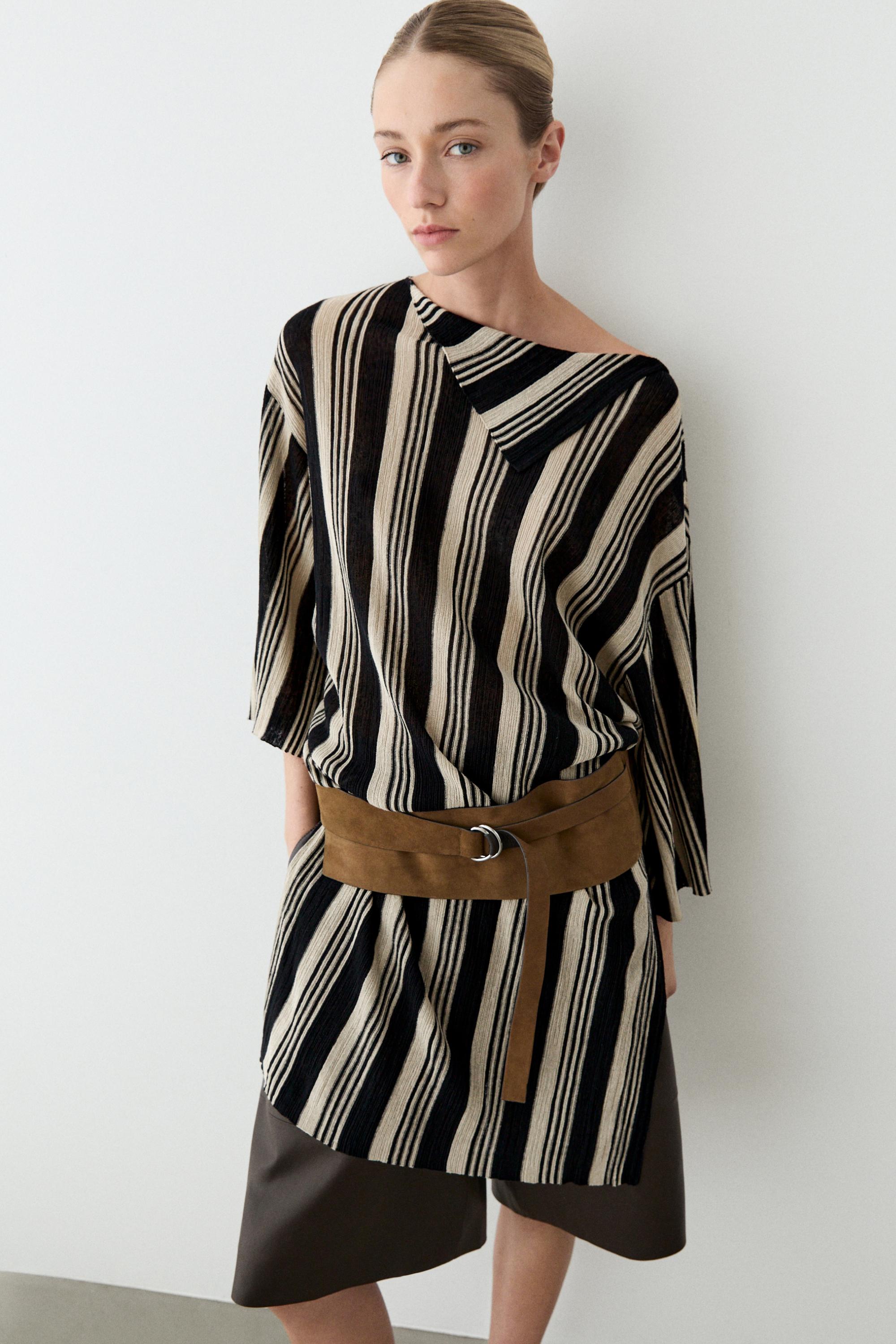 Split leather sash belt — SAND
