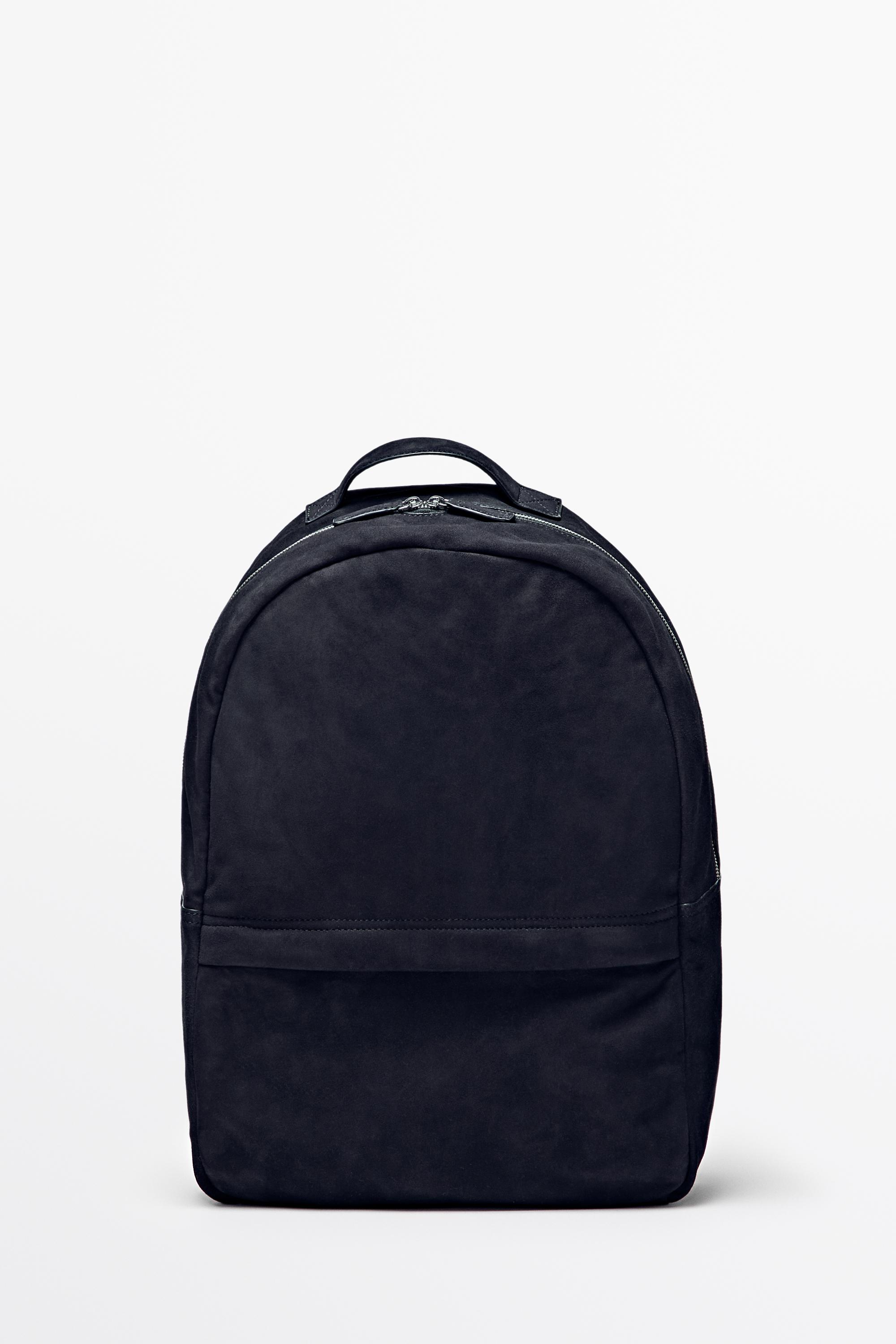 Suede leather backpack