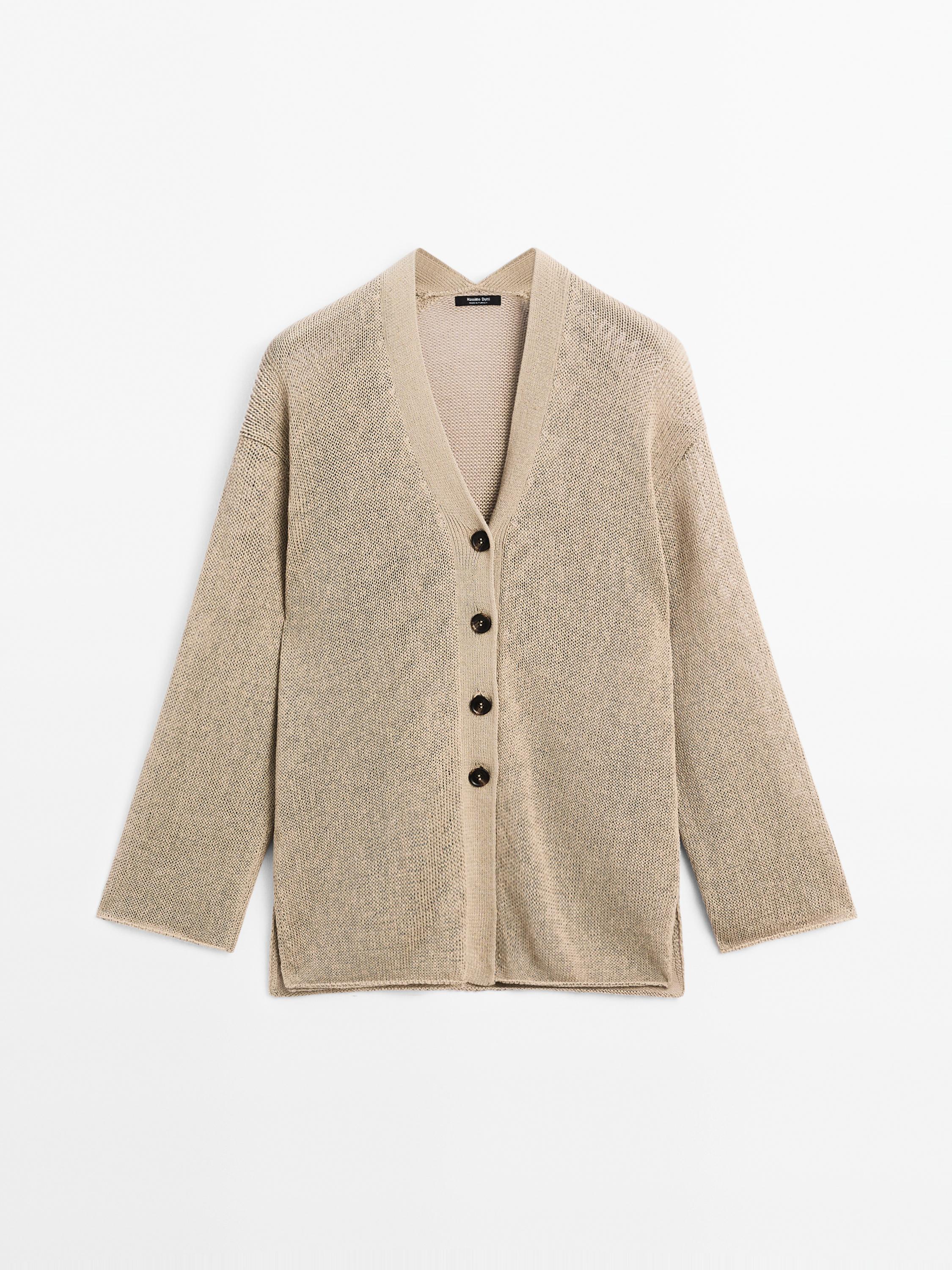 Cardigan oversize de malha fina