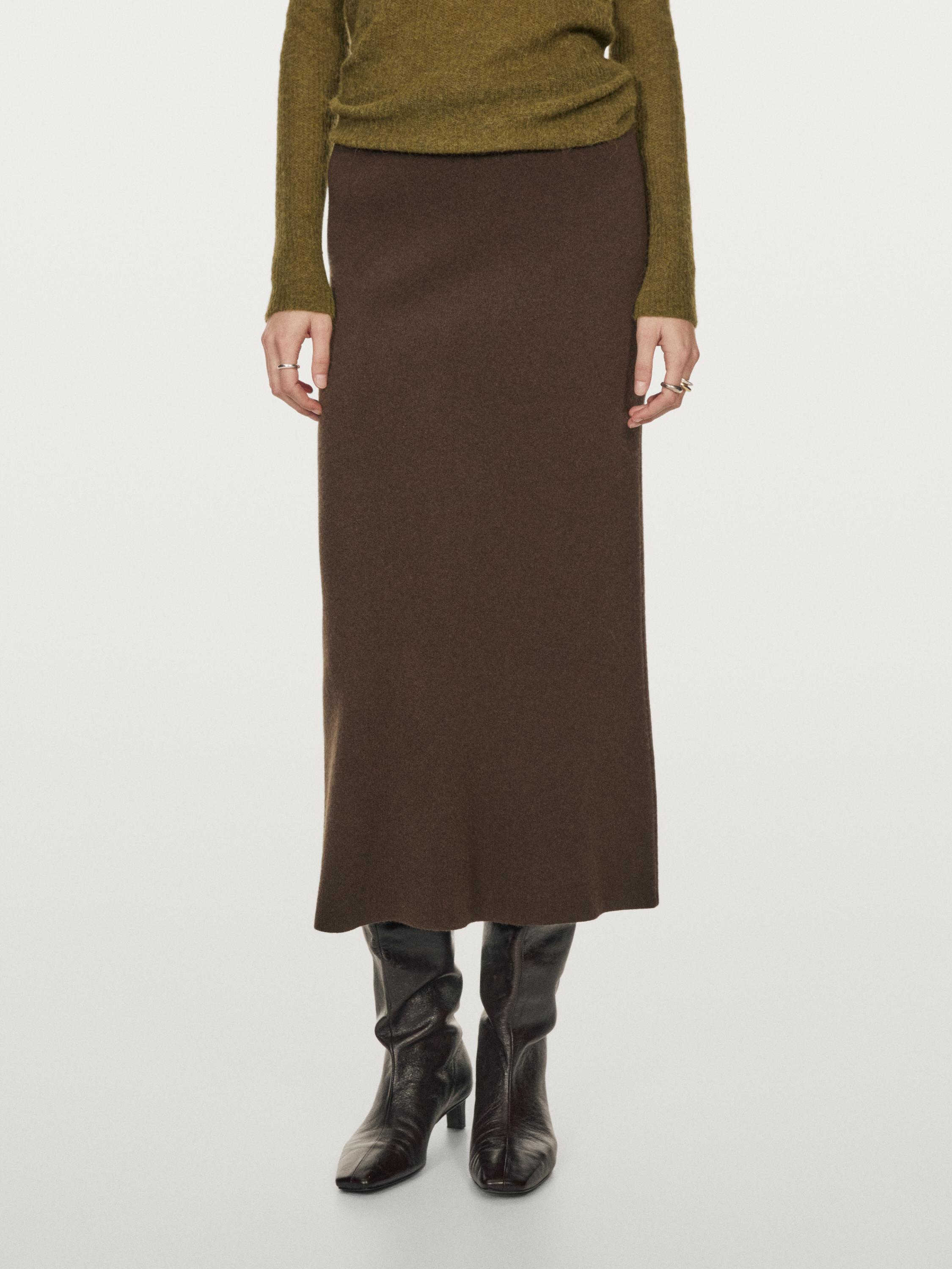 Double-faced midi skirt