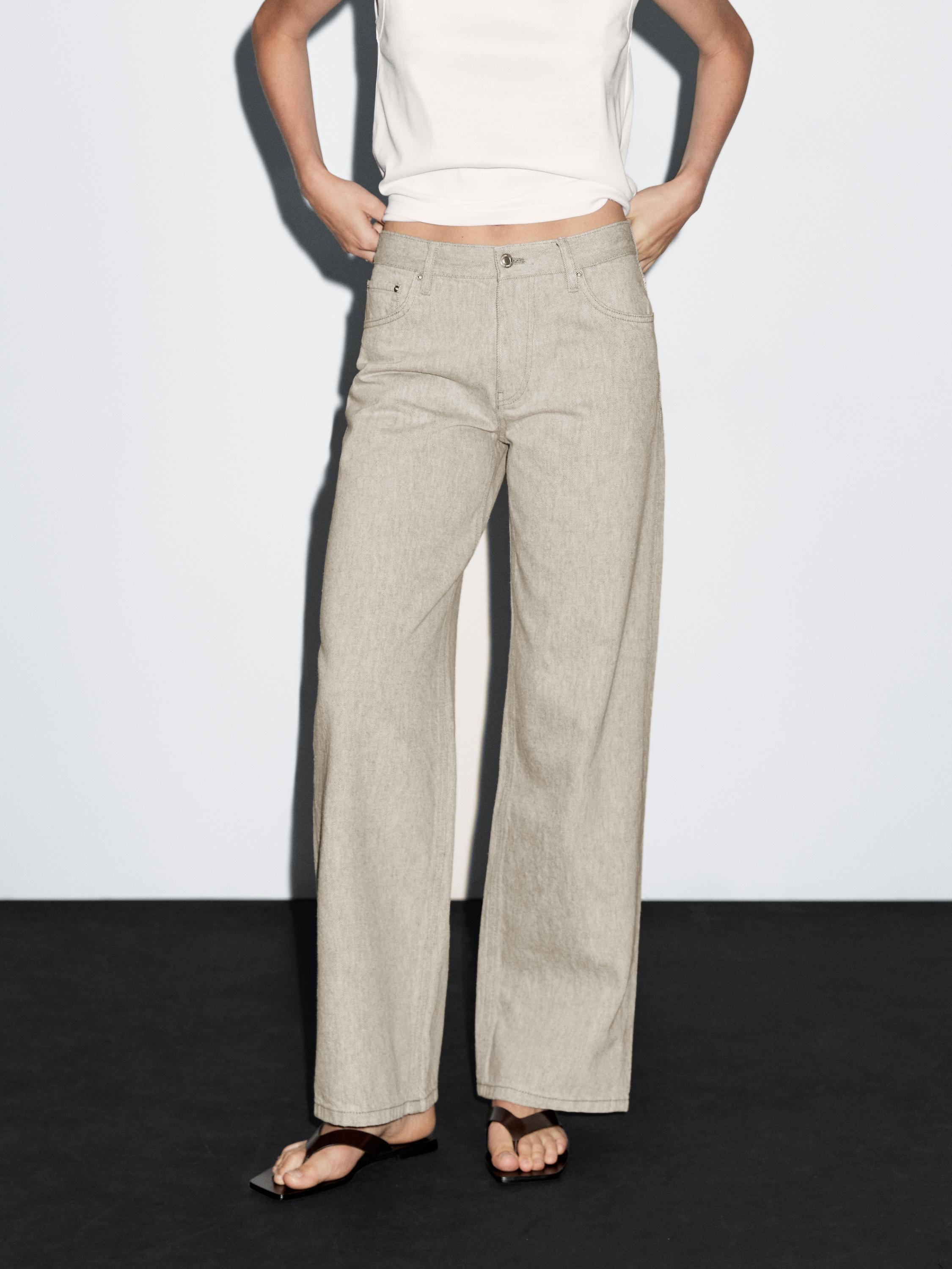 Mid-rise wide-leg jeans