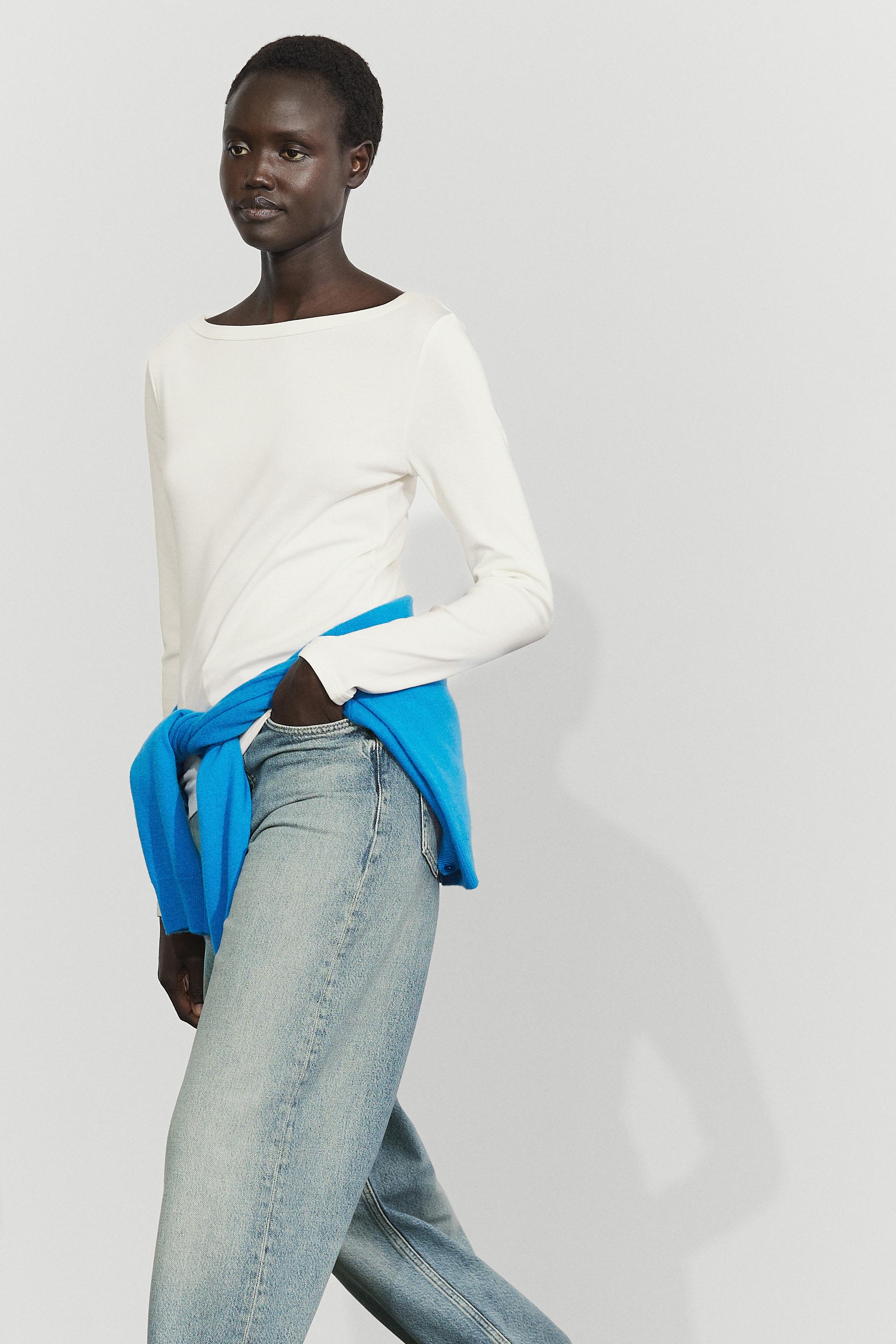 T-shirt à manches longues col bateau