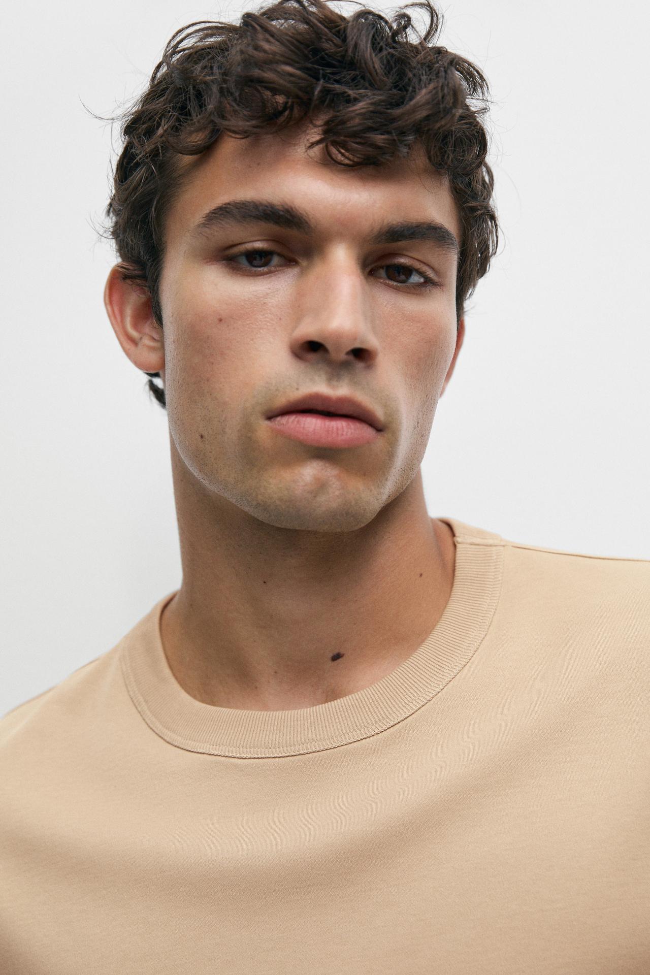 100% cotton short-sleeve T-shirt — CAMEL