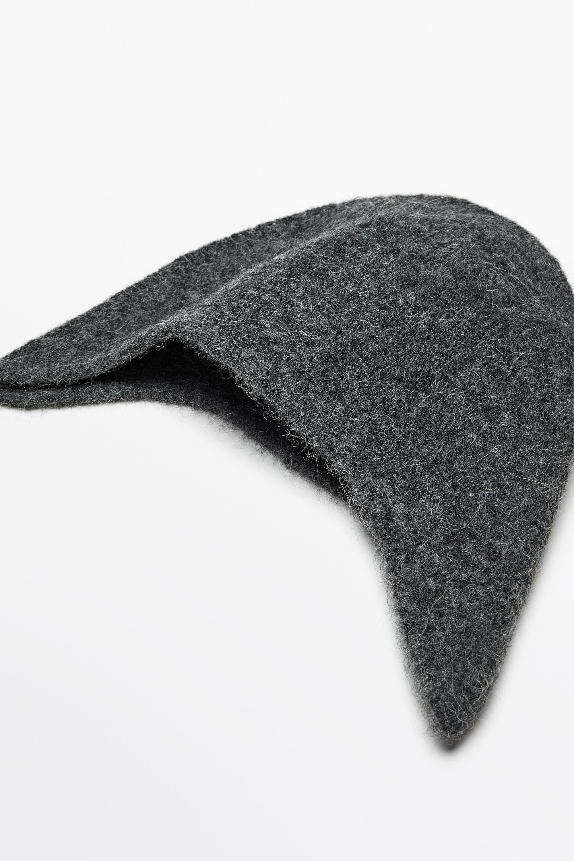 Alpaca-blend knit beanie — GREY