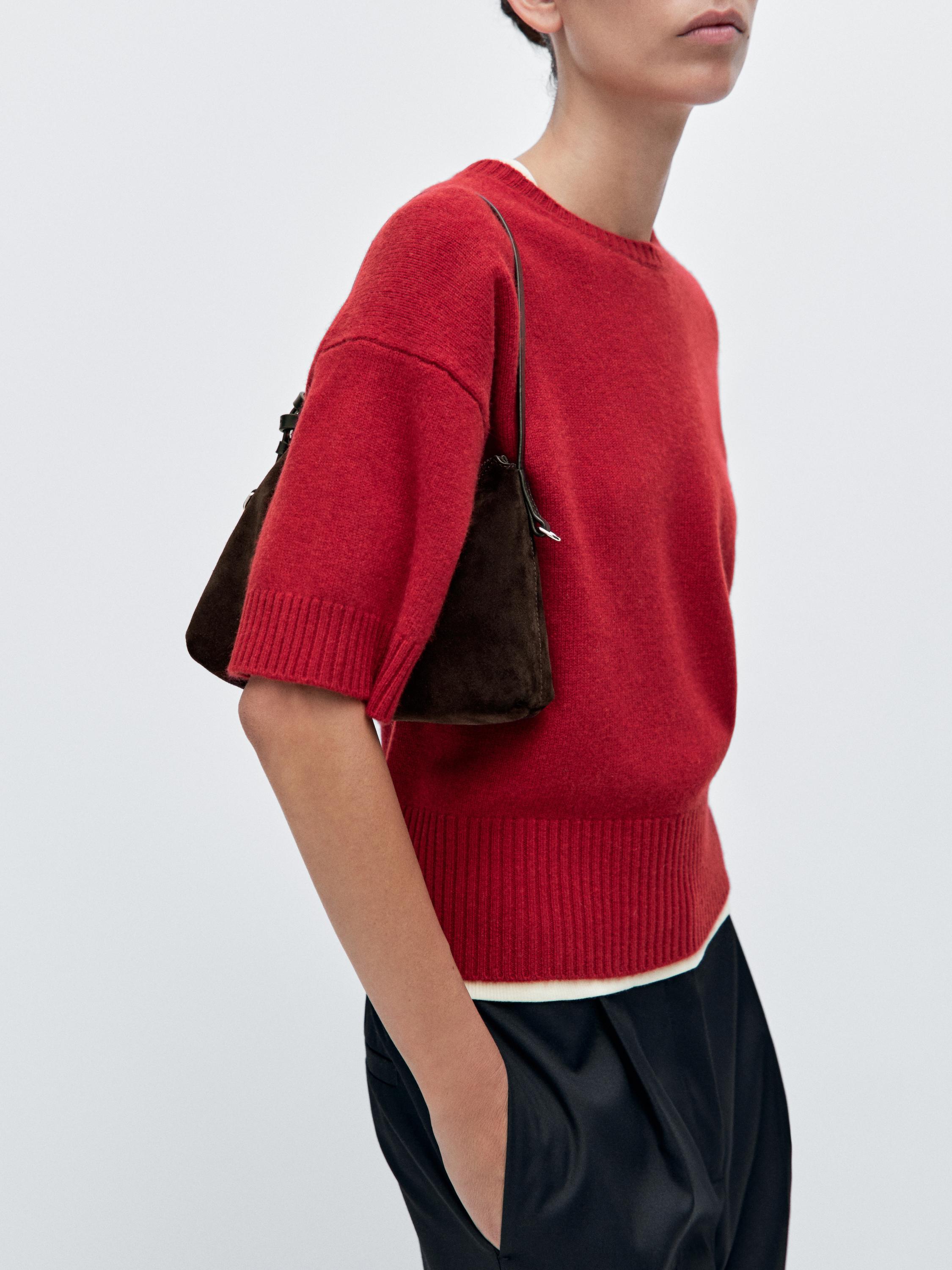 Small split suede leather bag