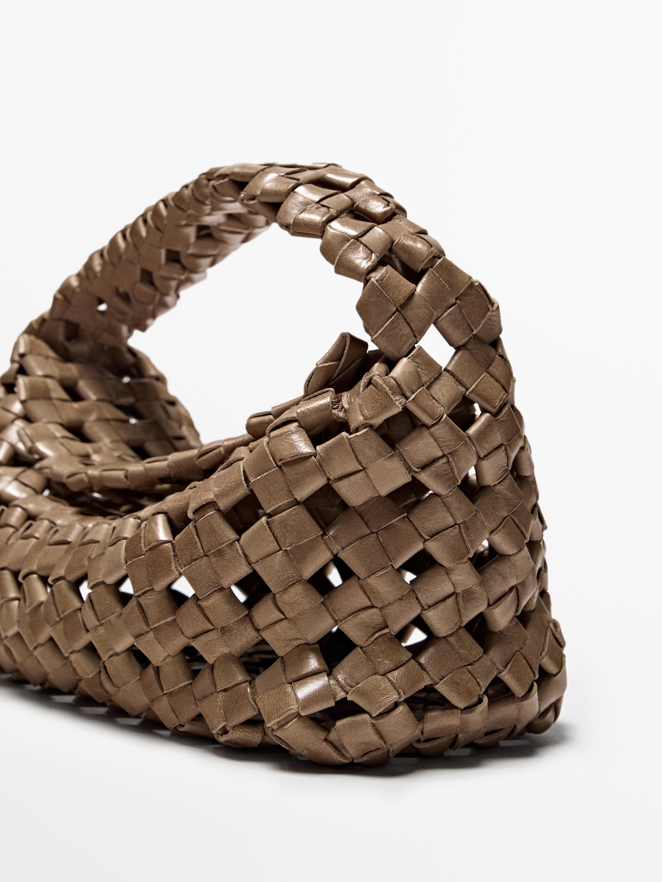 Bolso mini trenzado piel napa