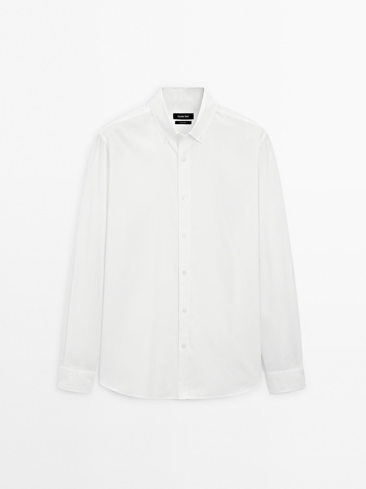 Massimo Dutti - Herre - Regular Fit Oxfordskjorte - Hvid - Xxl