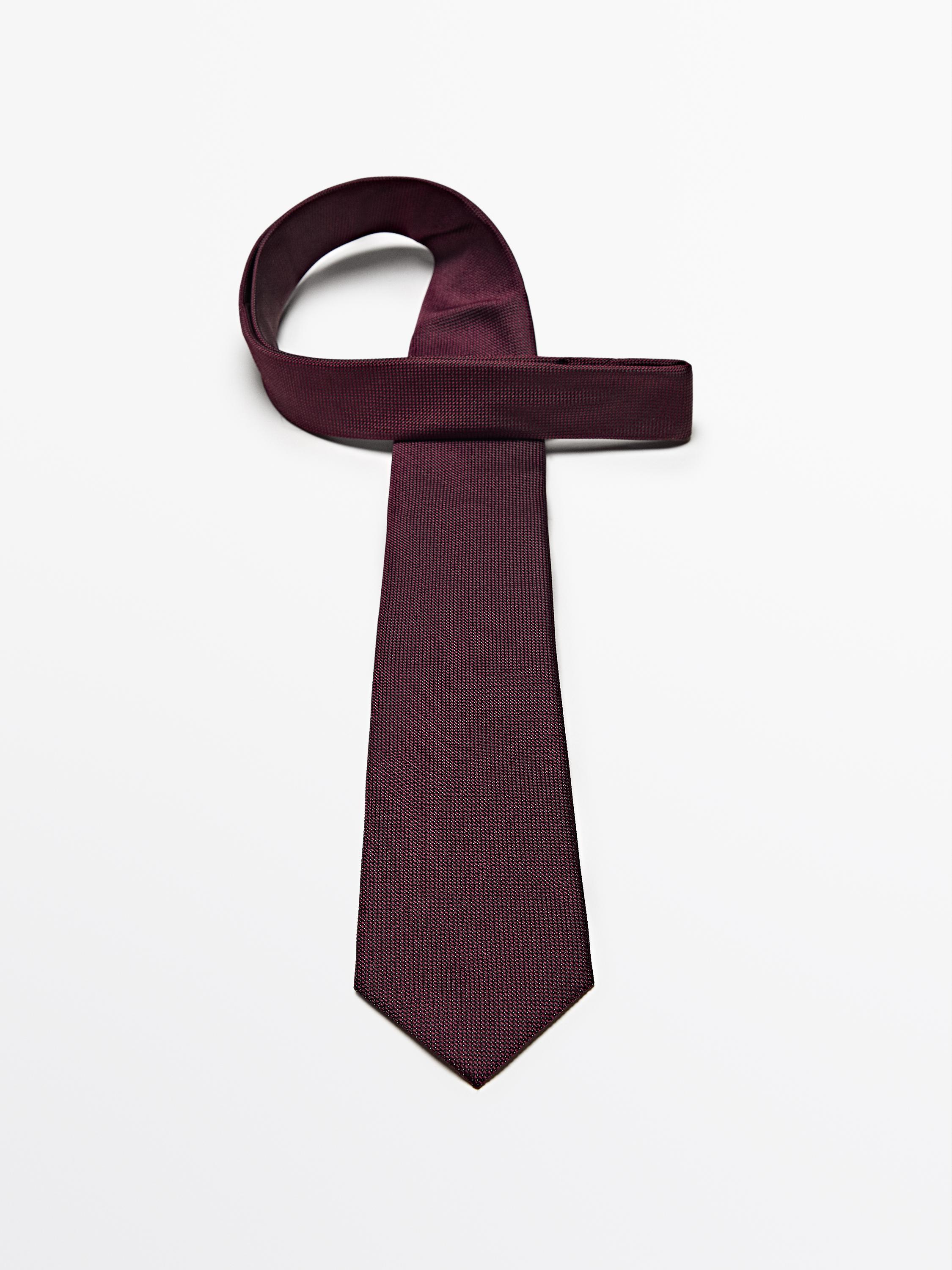 100% mulberry silk polka dot tie — MAROON