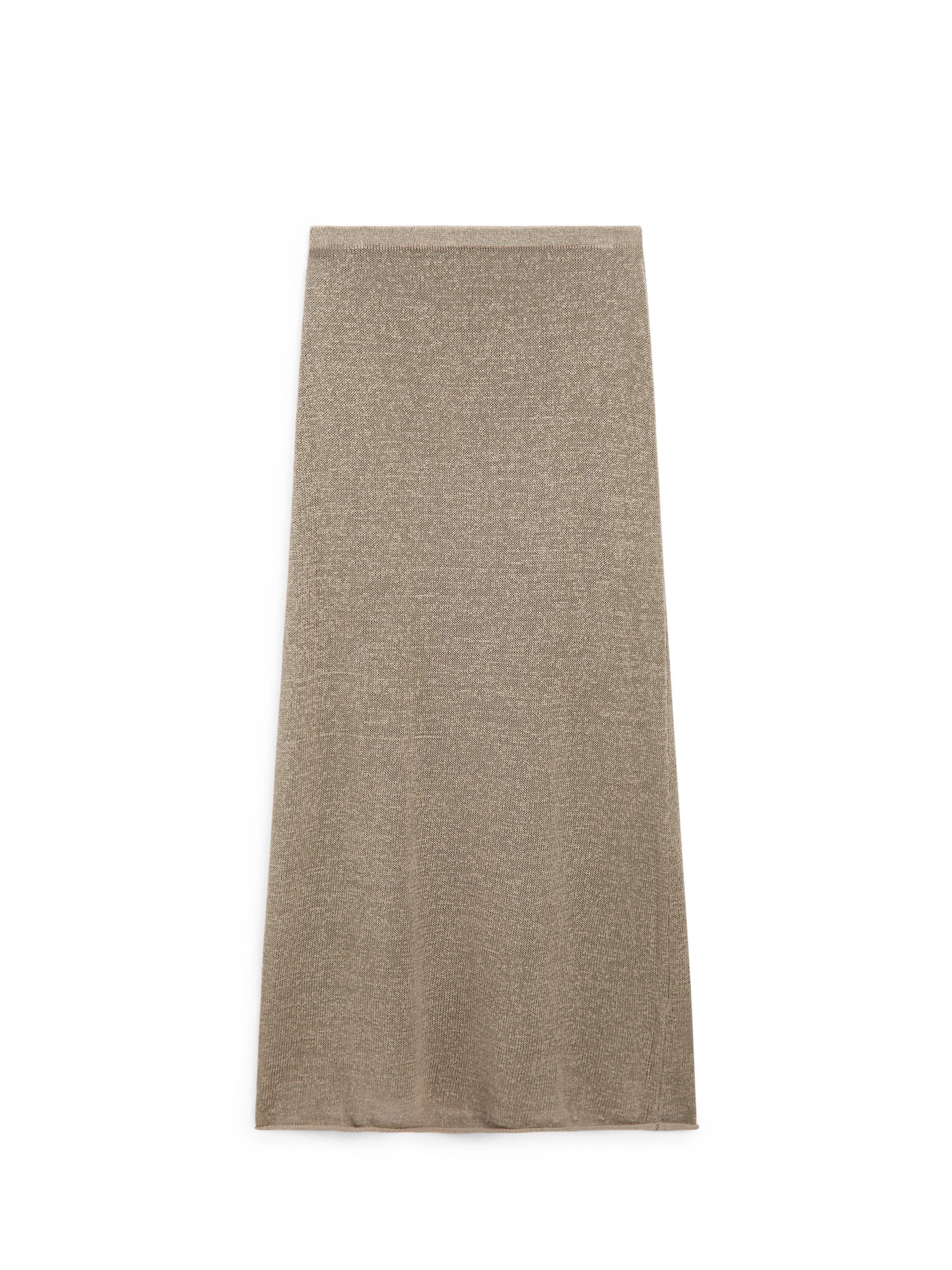 Total look flared knit skirt — SAND