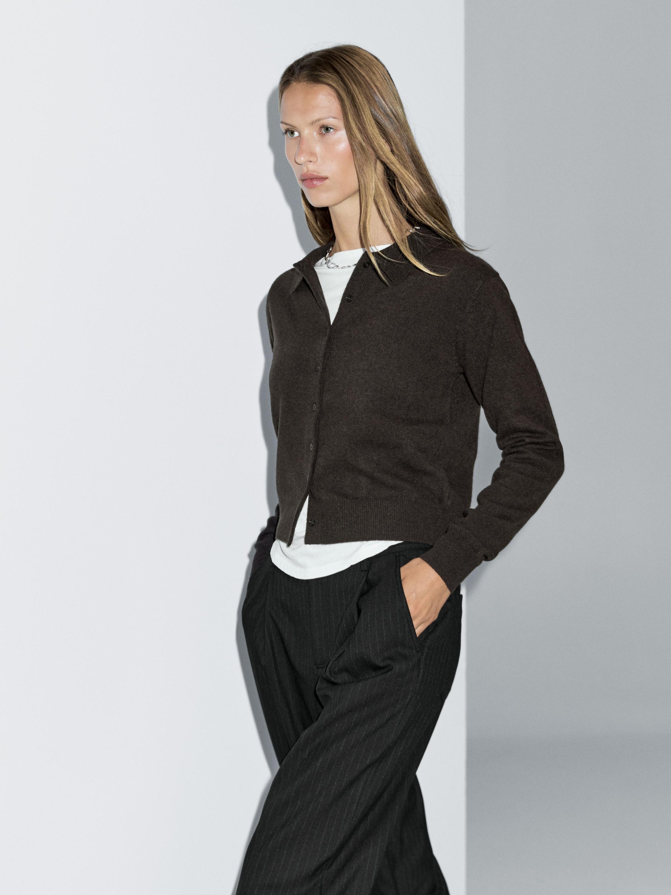 100% wool knit cardigan