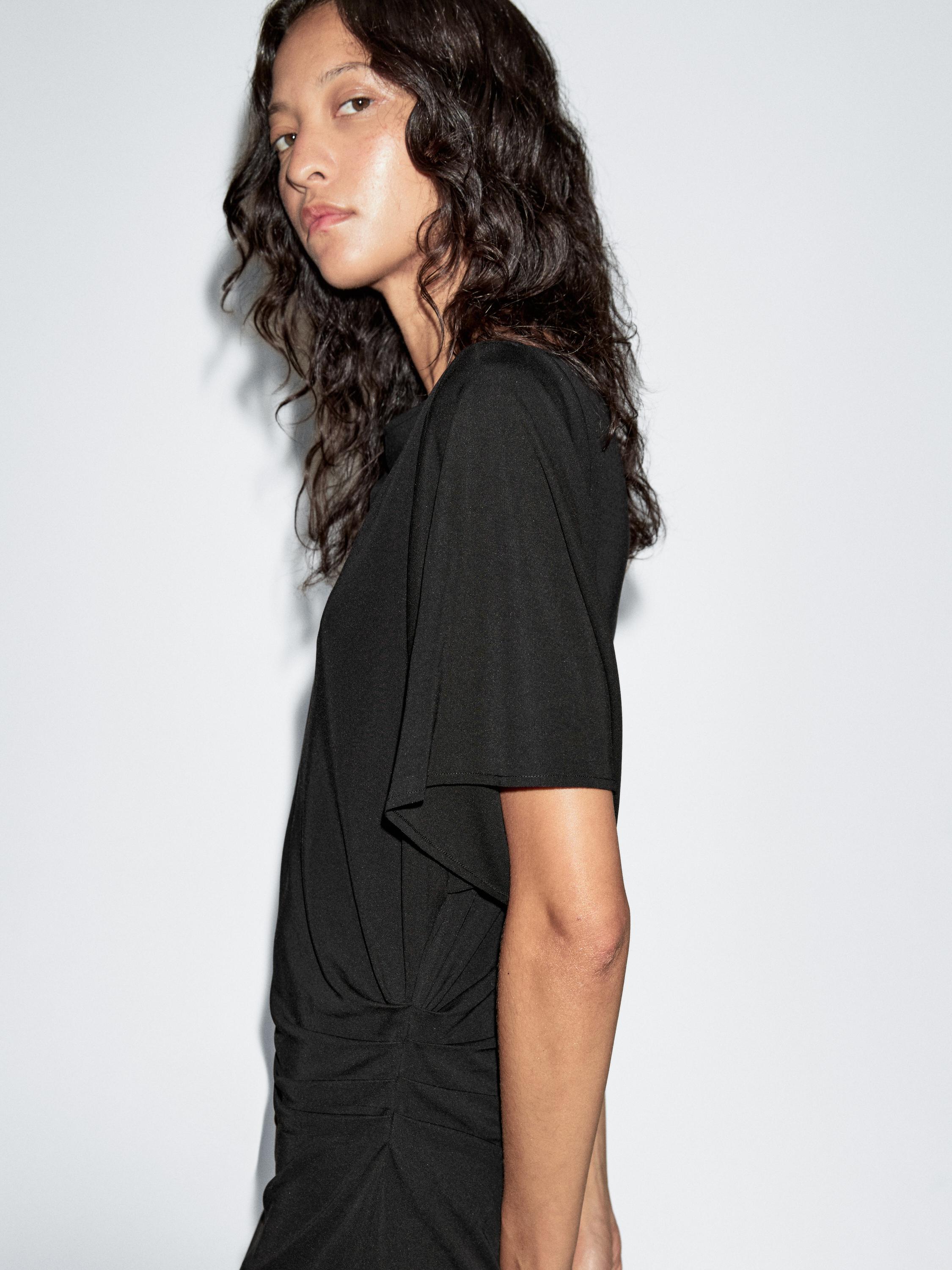 Midi dress with gathered detail