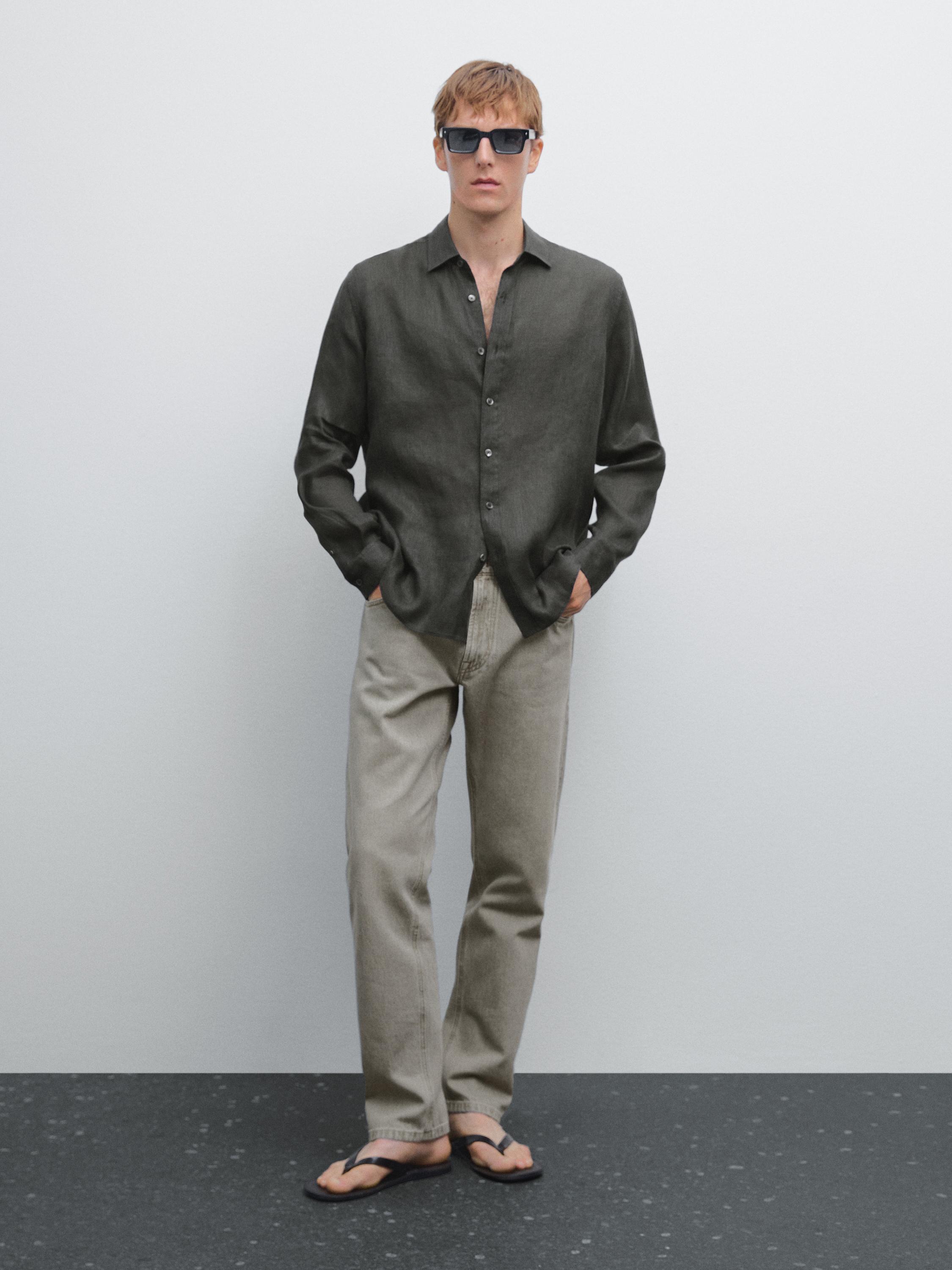 100% linen regular fit shirt