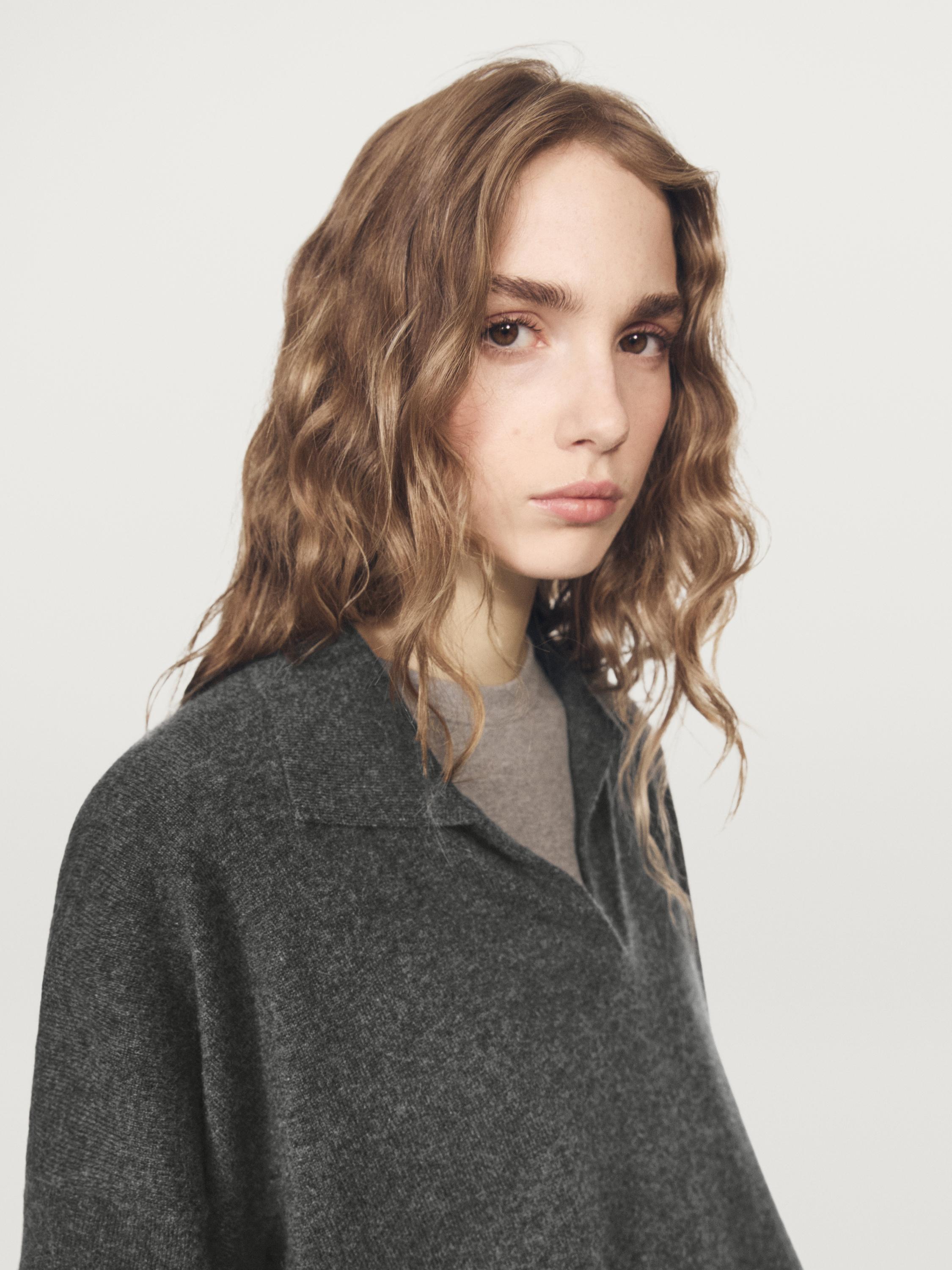100% cashmere oversize knit sweater — MEDIUM GREY