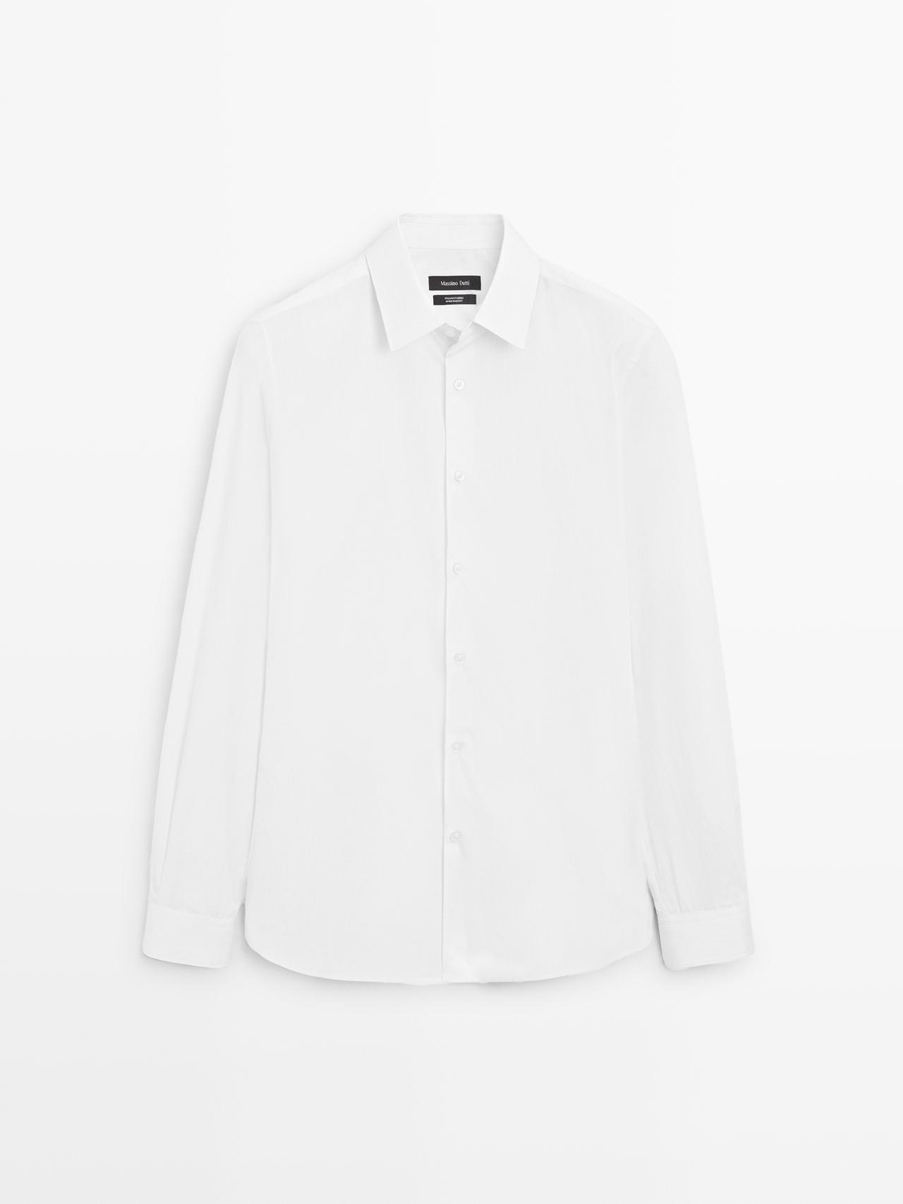 Camisa Popelín Slim Fit 100% Algodón - Blanco - 40 - Massimo Dutti - Hombre