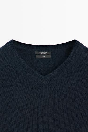 100% wool oversize knit sweater — Dark Blue 9