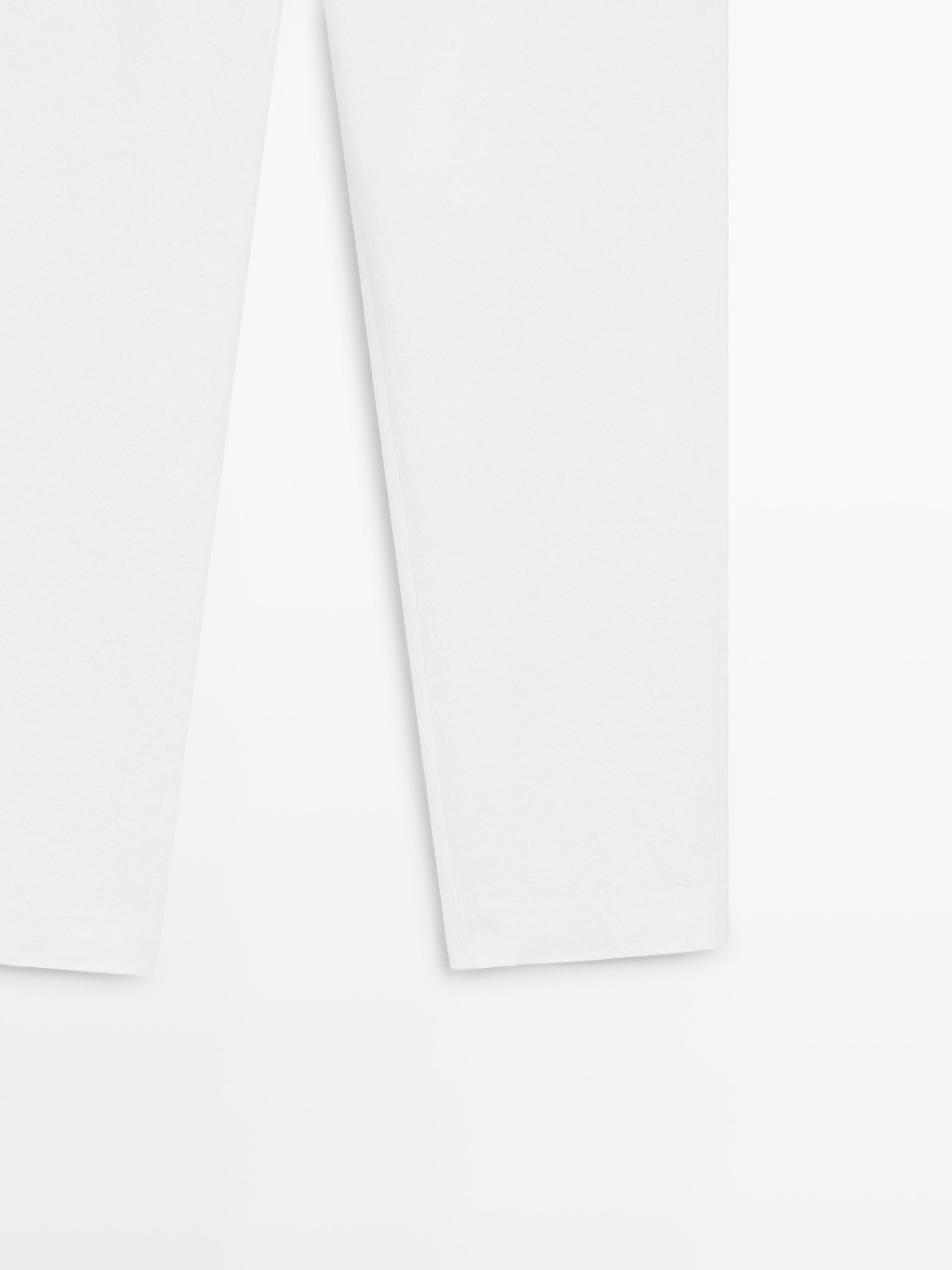 Slim fit linen blend trousers — Off white