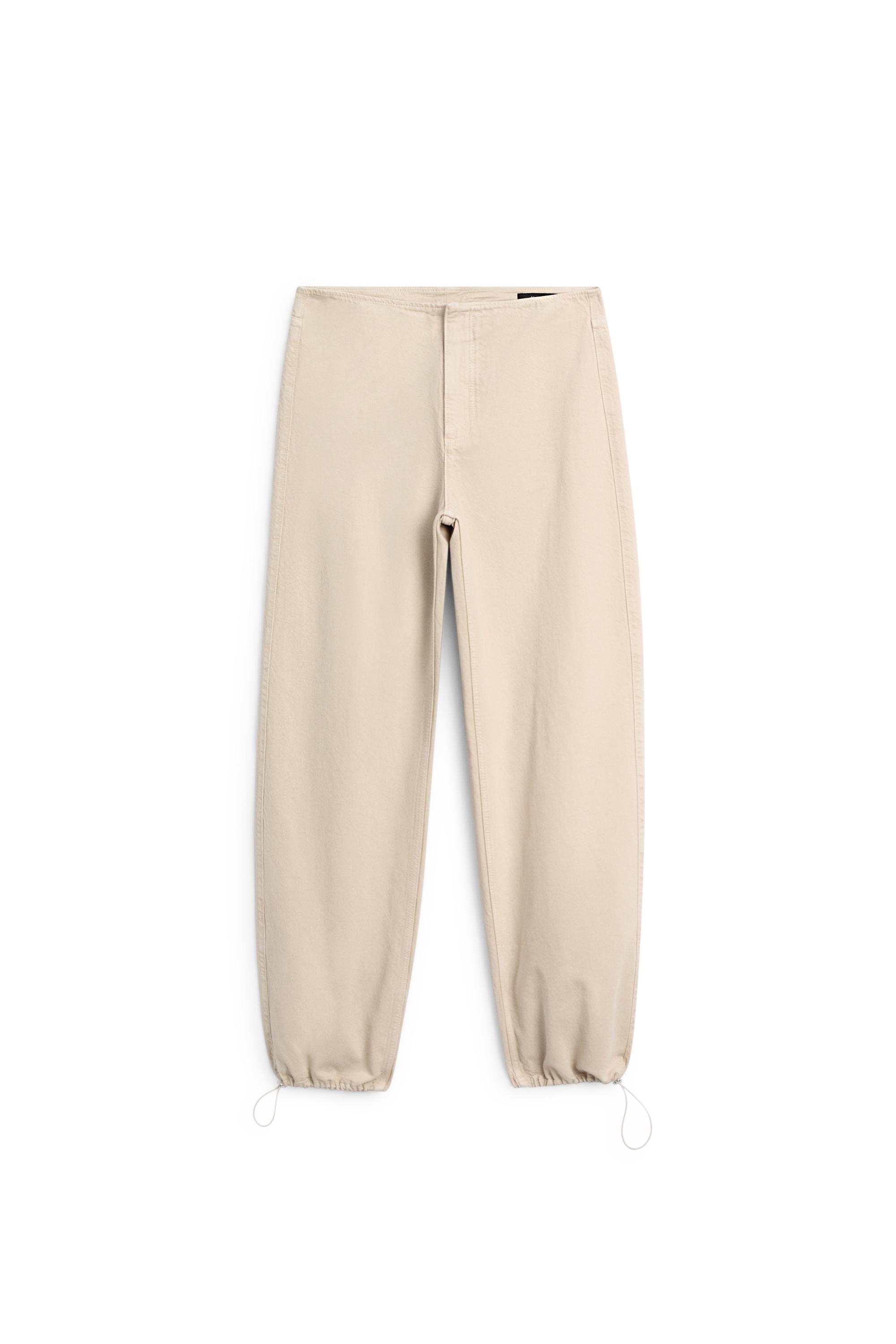 Relaxed fit parachute pants — BEIGE