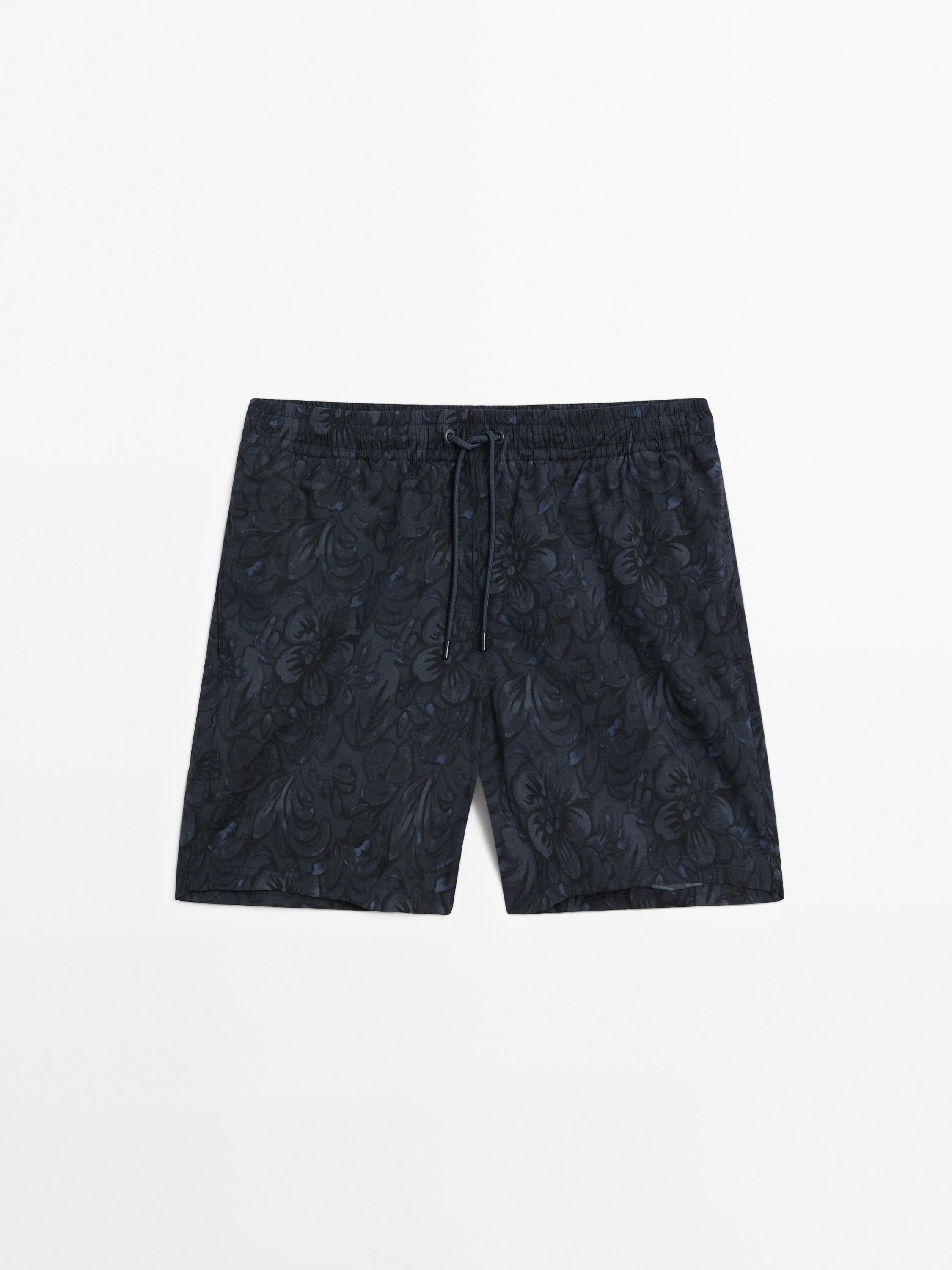 Bañador estampado short fit