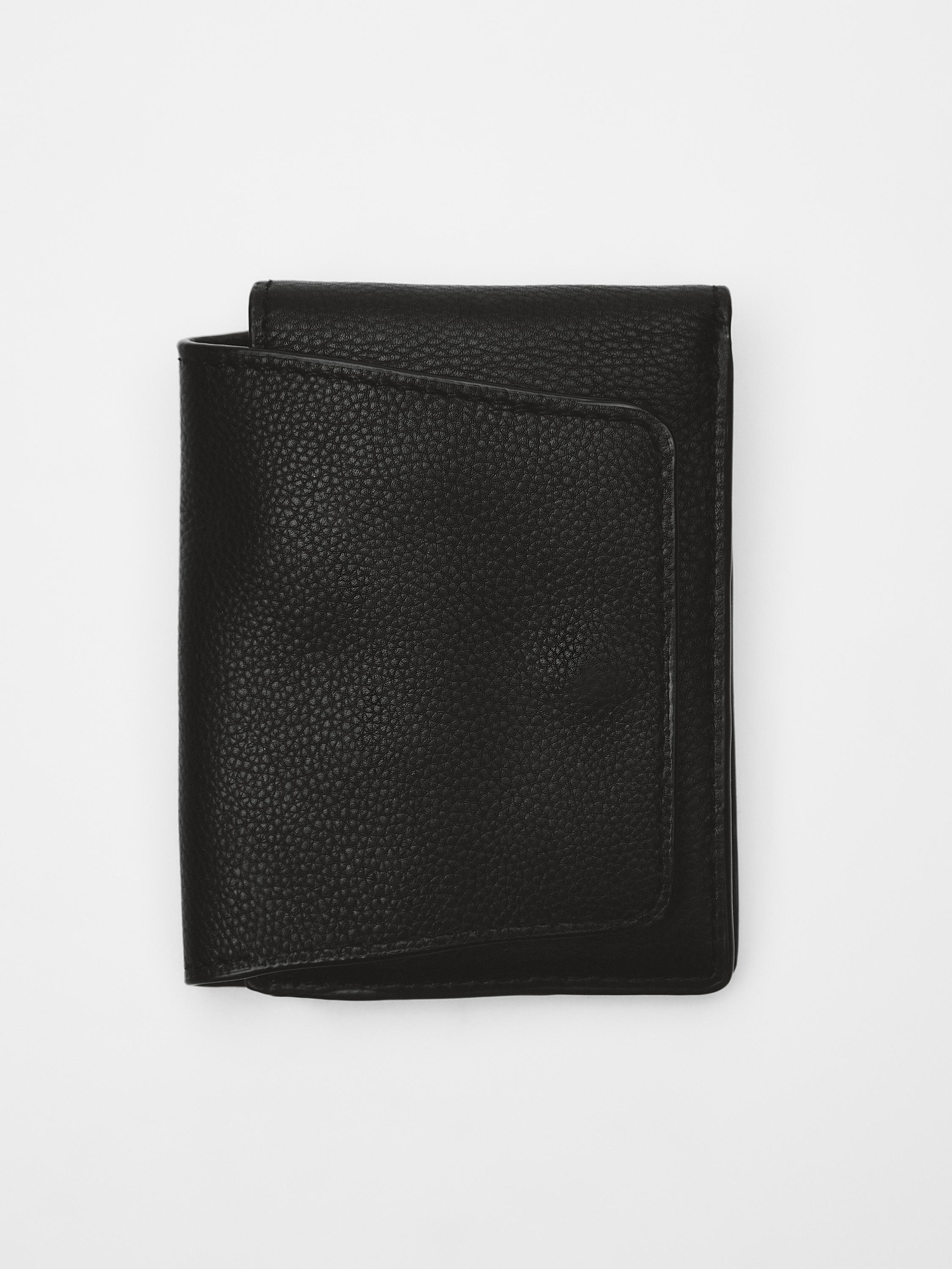 Nappa leather wallet — BLACK