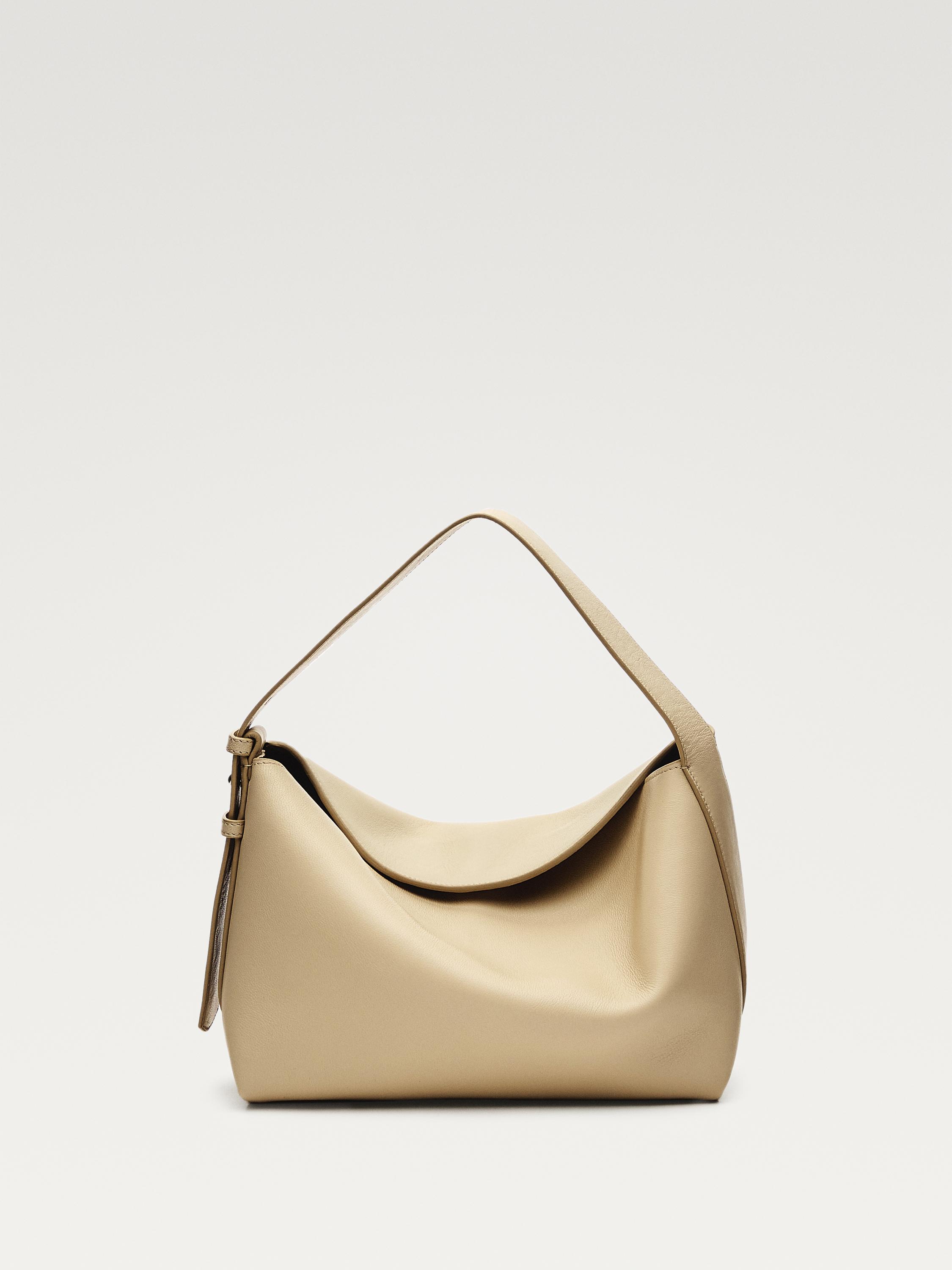 Small nappa leather shoulder bag — SAND