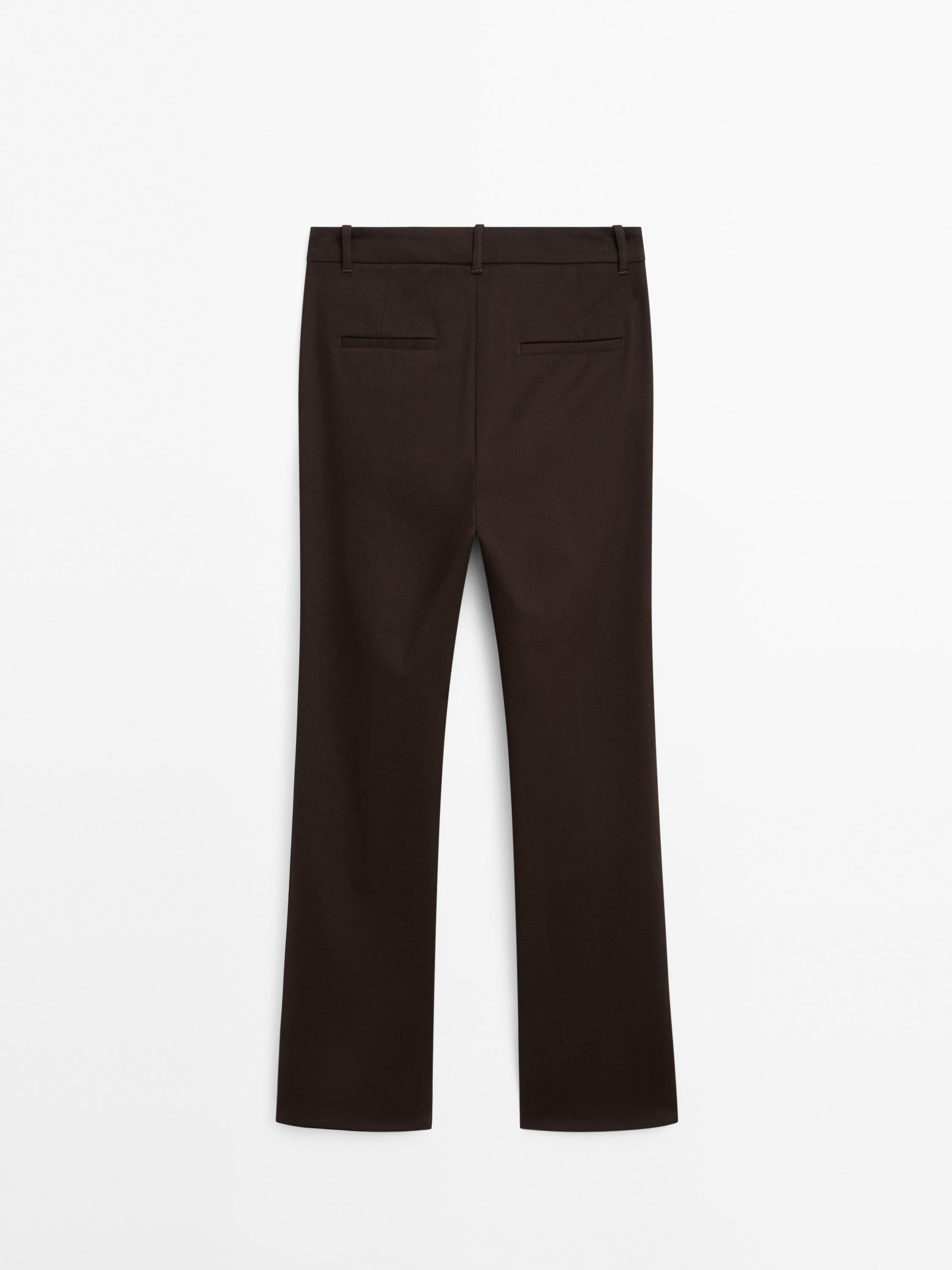 Low-rise slim fit flared trousers