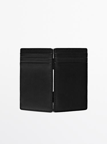 Nappa leather "magic" vertical wallet — BLACK 4