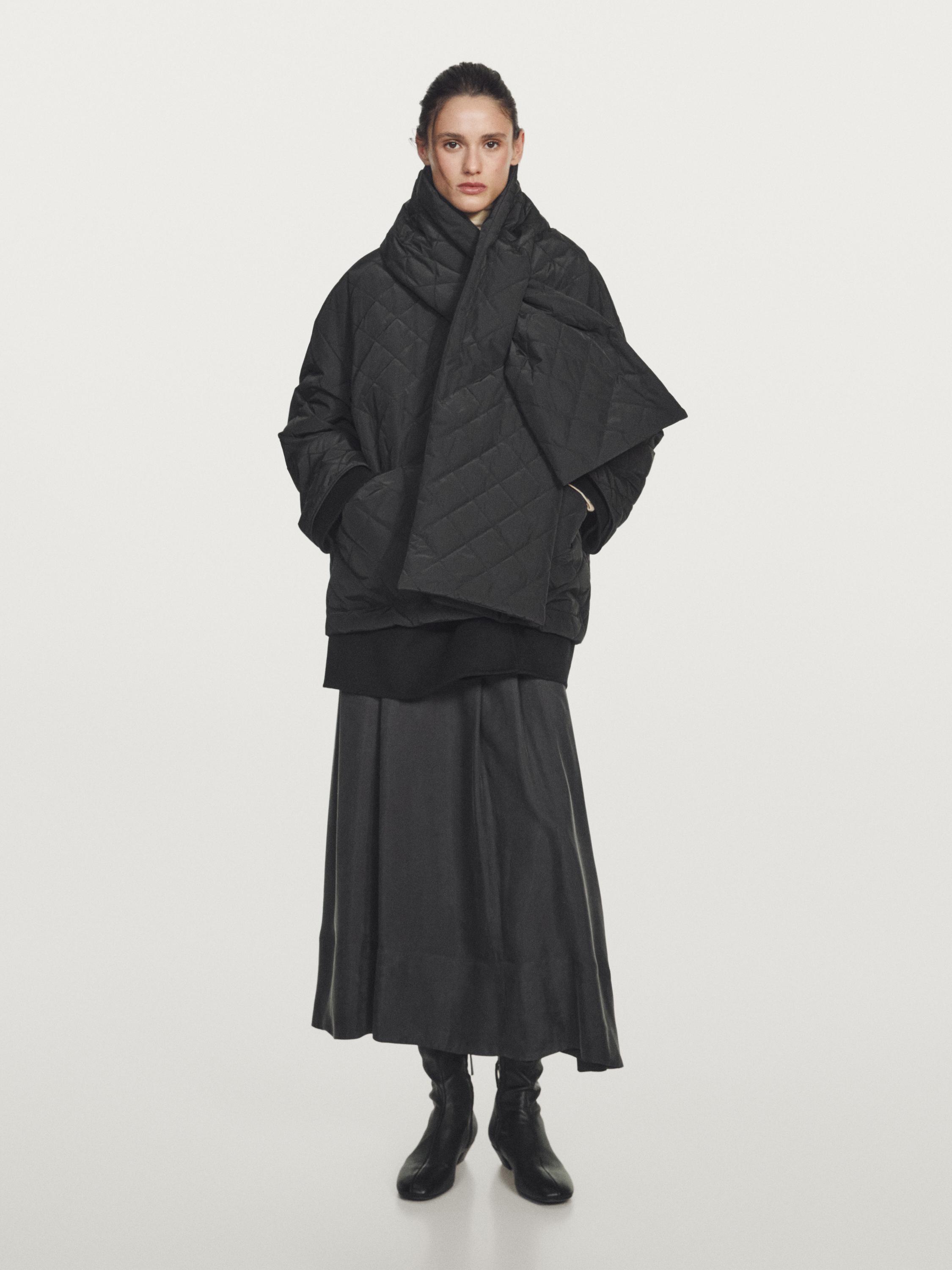 Lightweight jacket with scarf detail water repellent