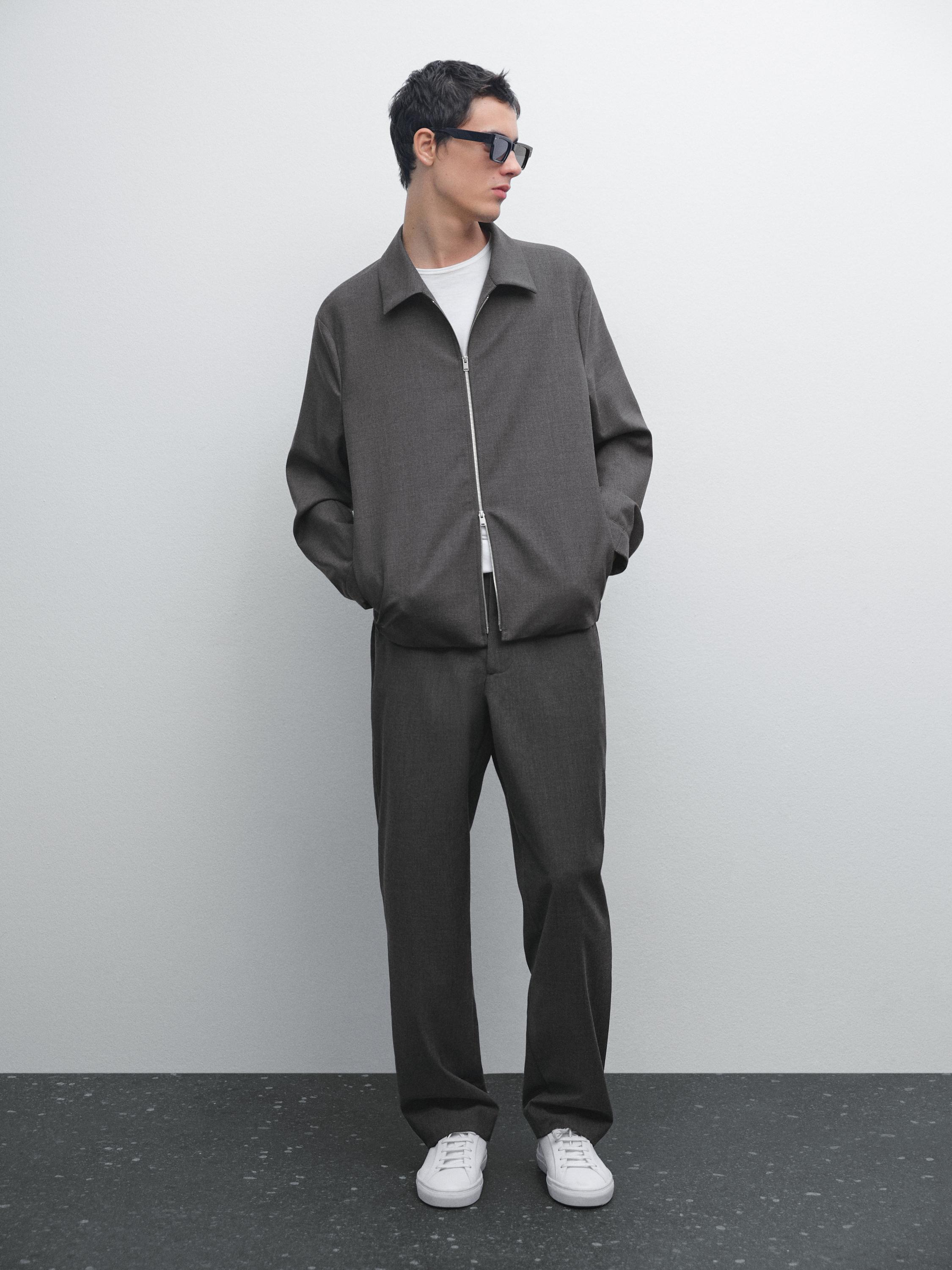 Total look wool blend trousers