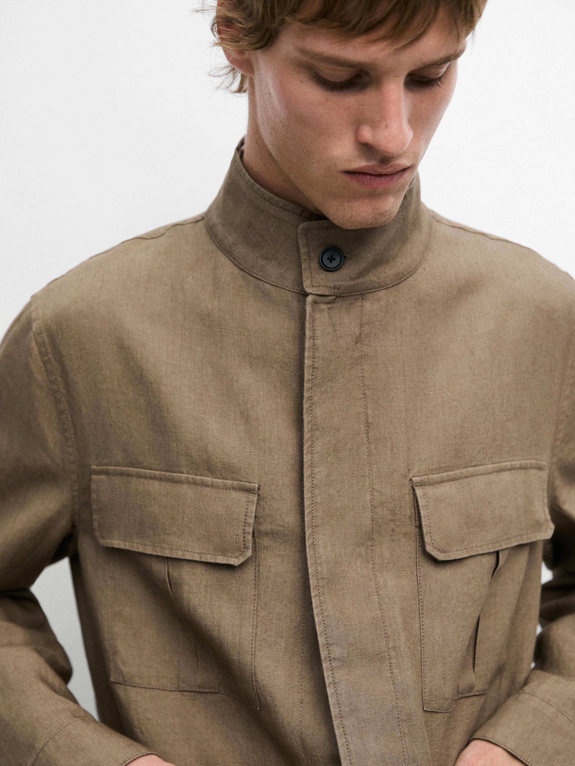 100% linen Safari jacket — OCHRE