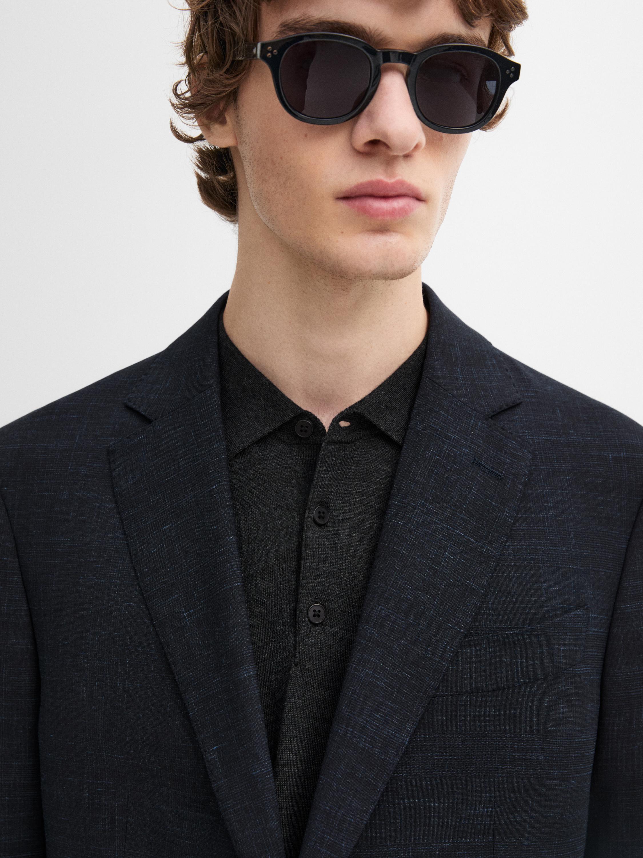 Wool blend smart blazer