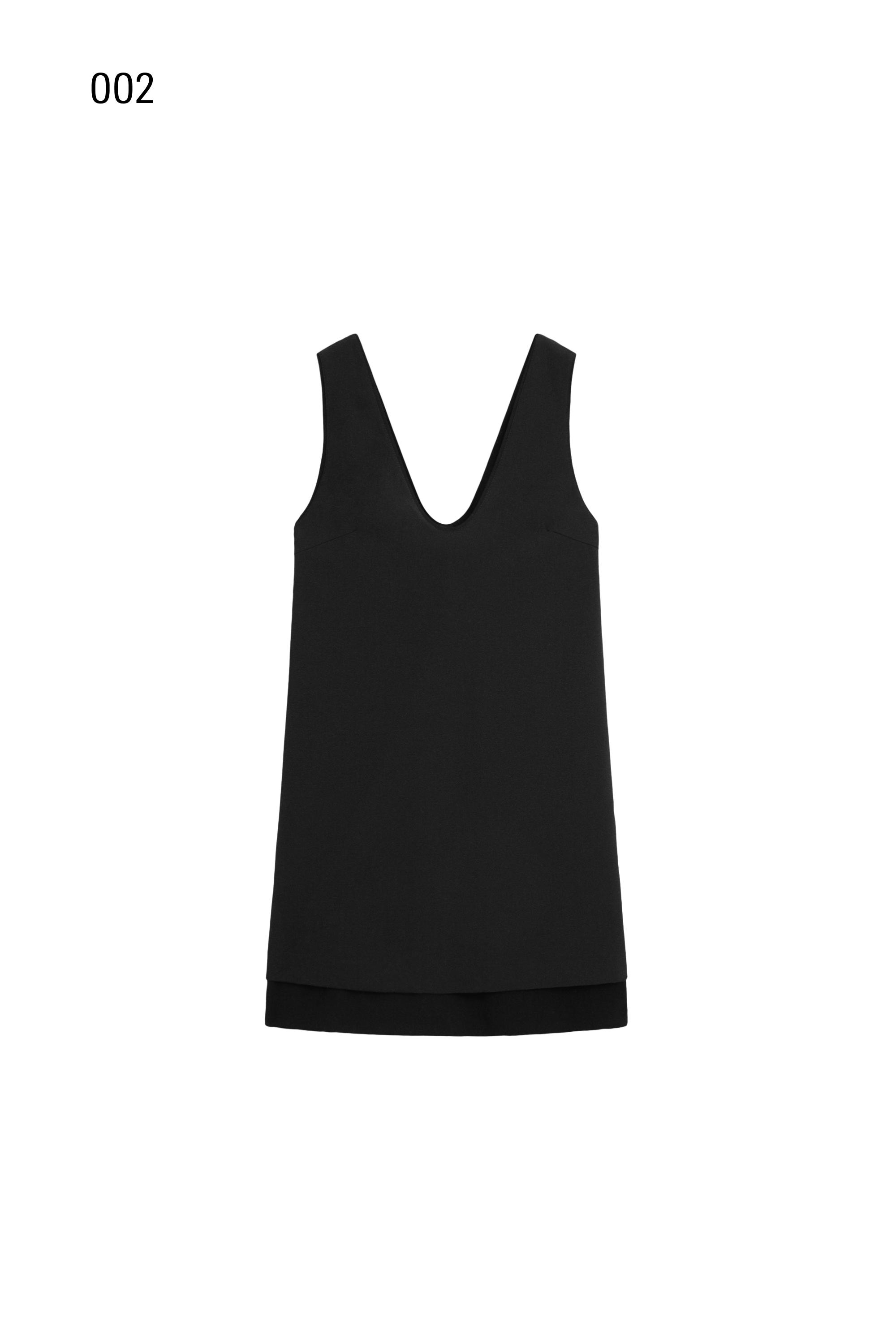 Double-fabric mini dress — BLACK
