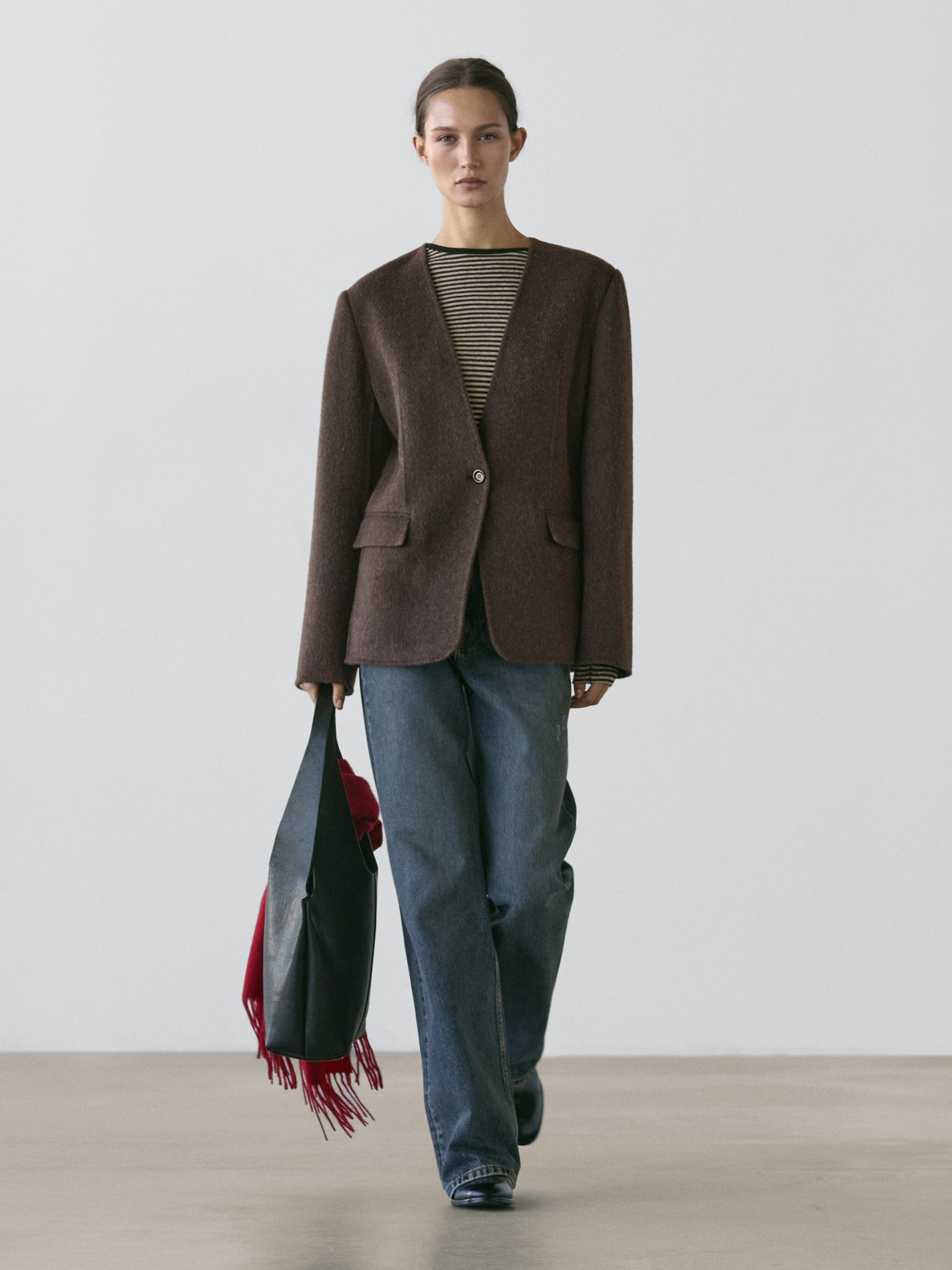 Blazer en laine mélangée