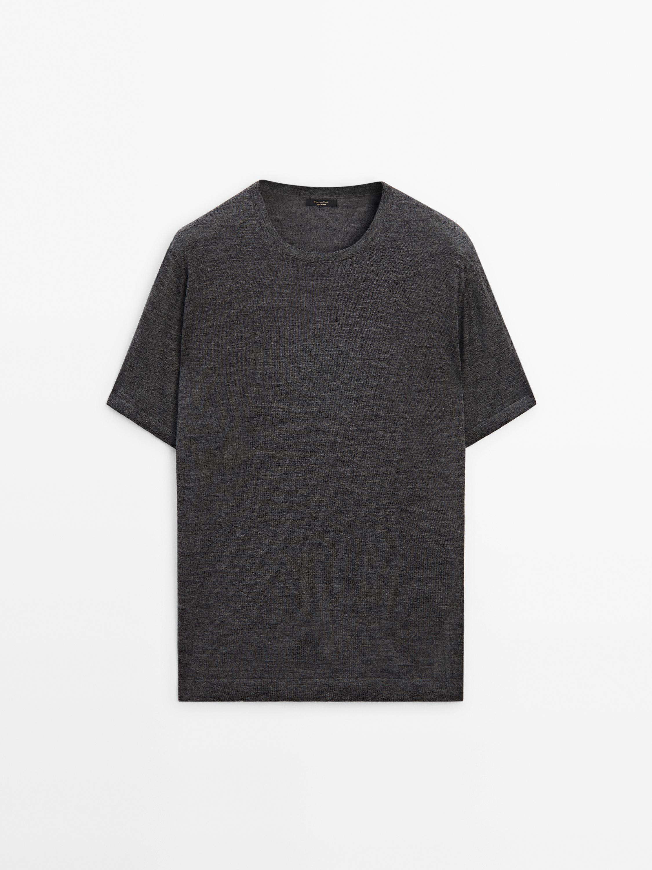 Wool blend knit T-shirt