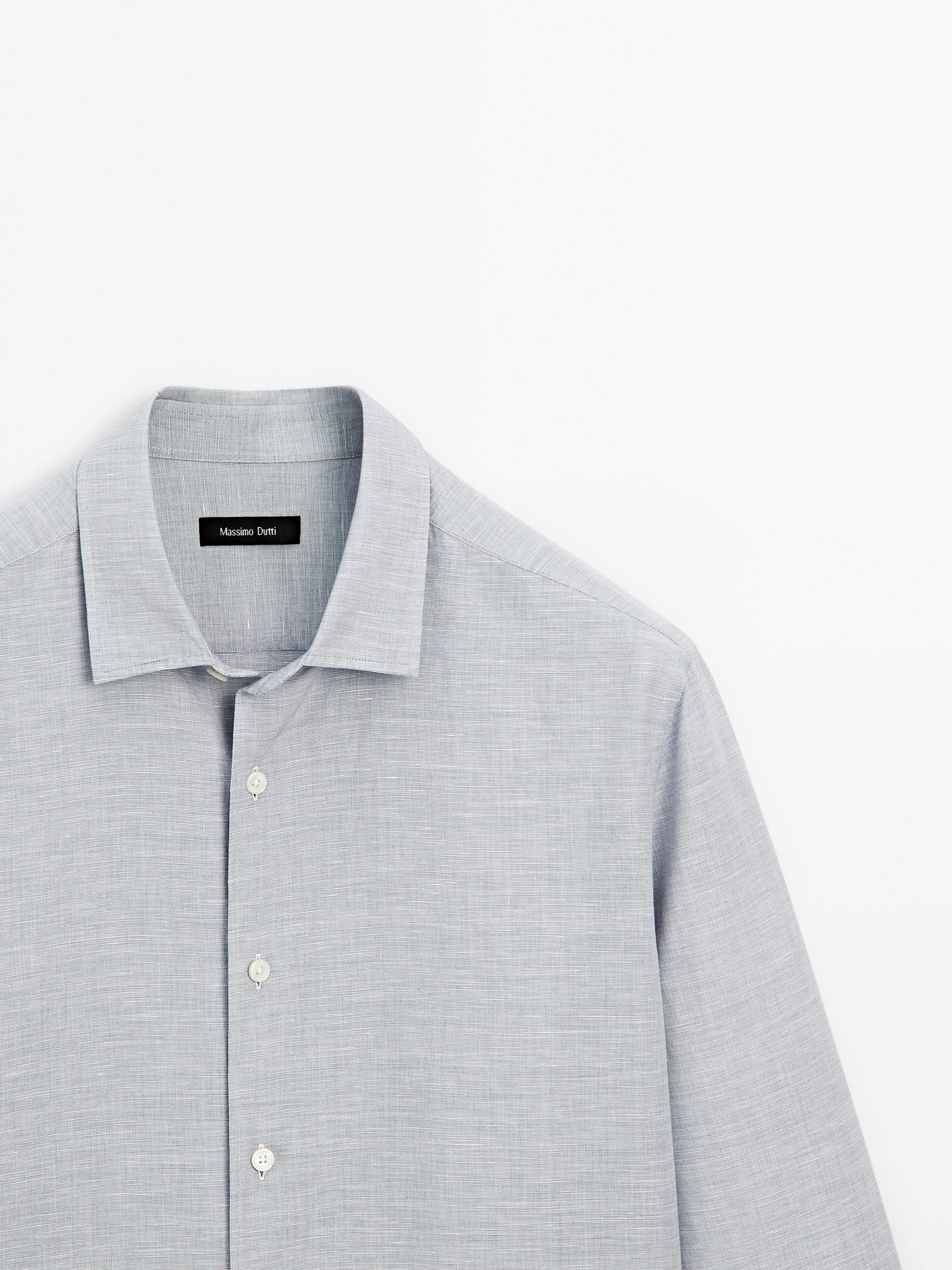 Camisa regular fit jaspeada