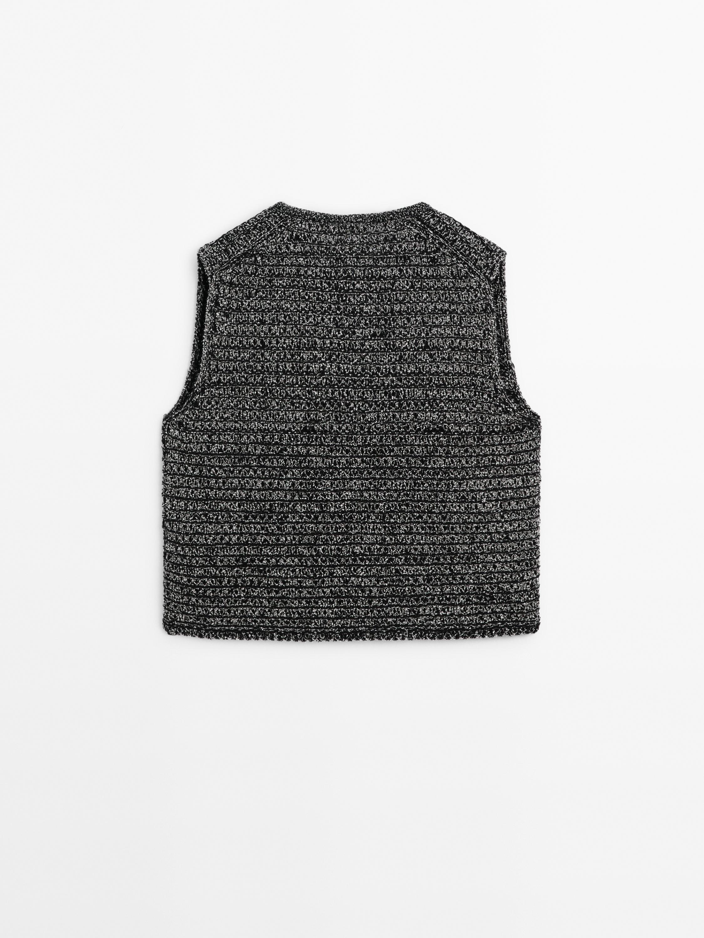 Knit vest with tie details
