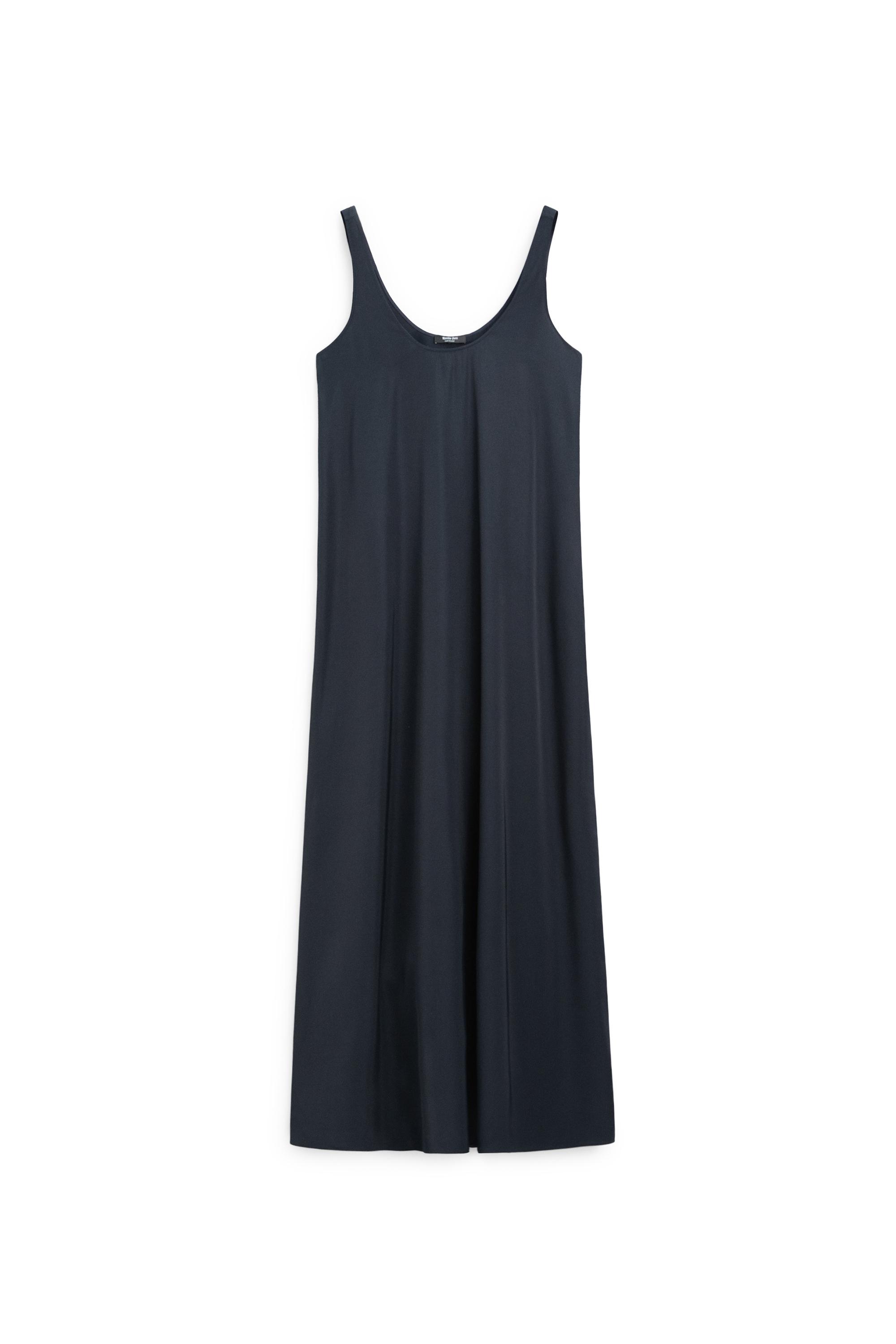 Flowing flared dress with straps — BLUE