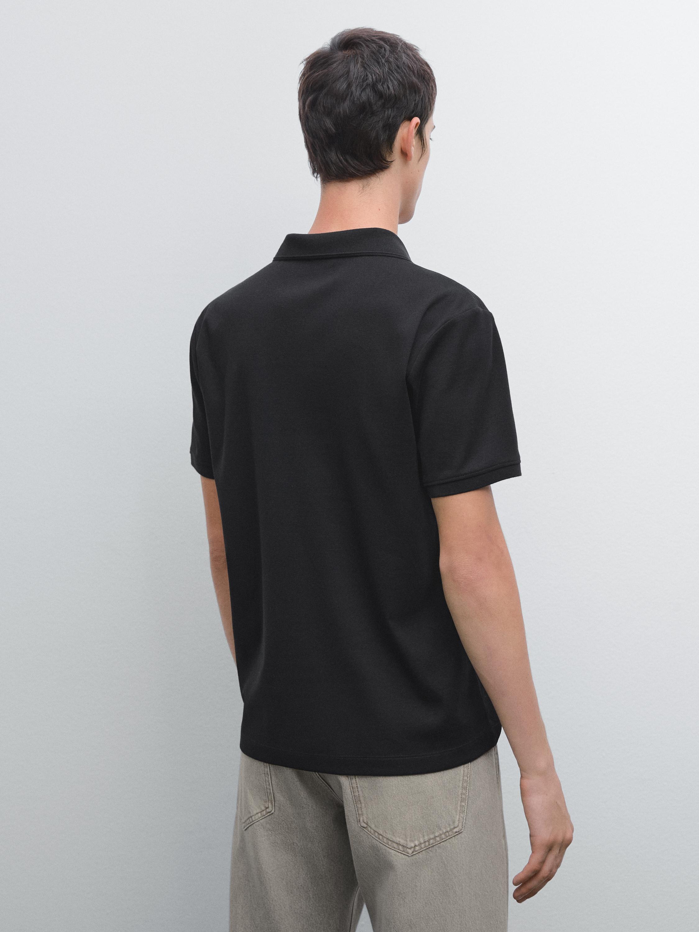 Short sleeve polo shirt with collar detail