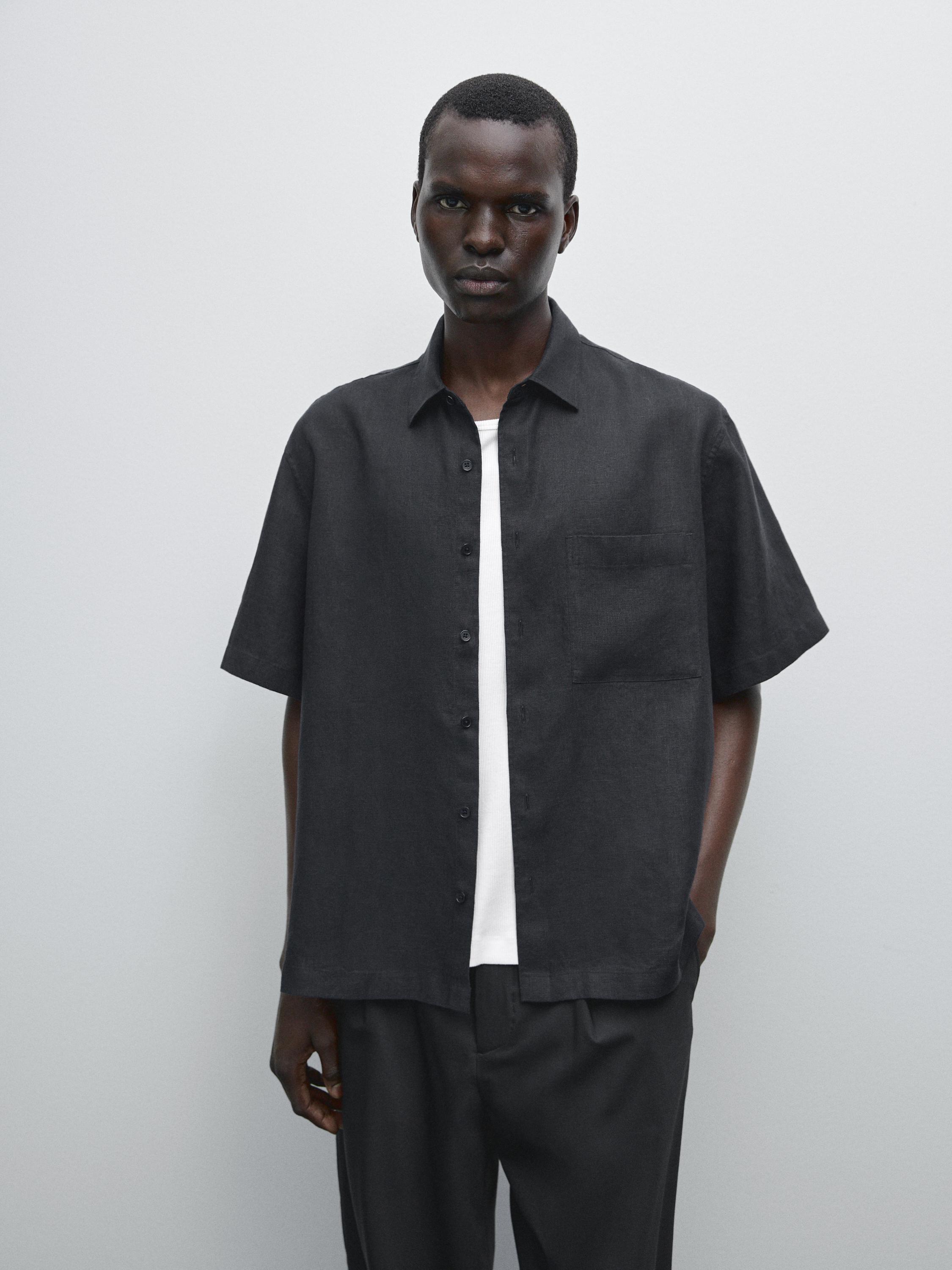 Klasikinio kirpimo marškiniai trumpomis rankovėmis