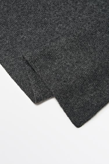 100% cashmere fine-knit scarf — ANTHRACITE GREY 5