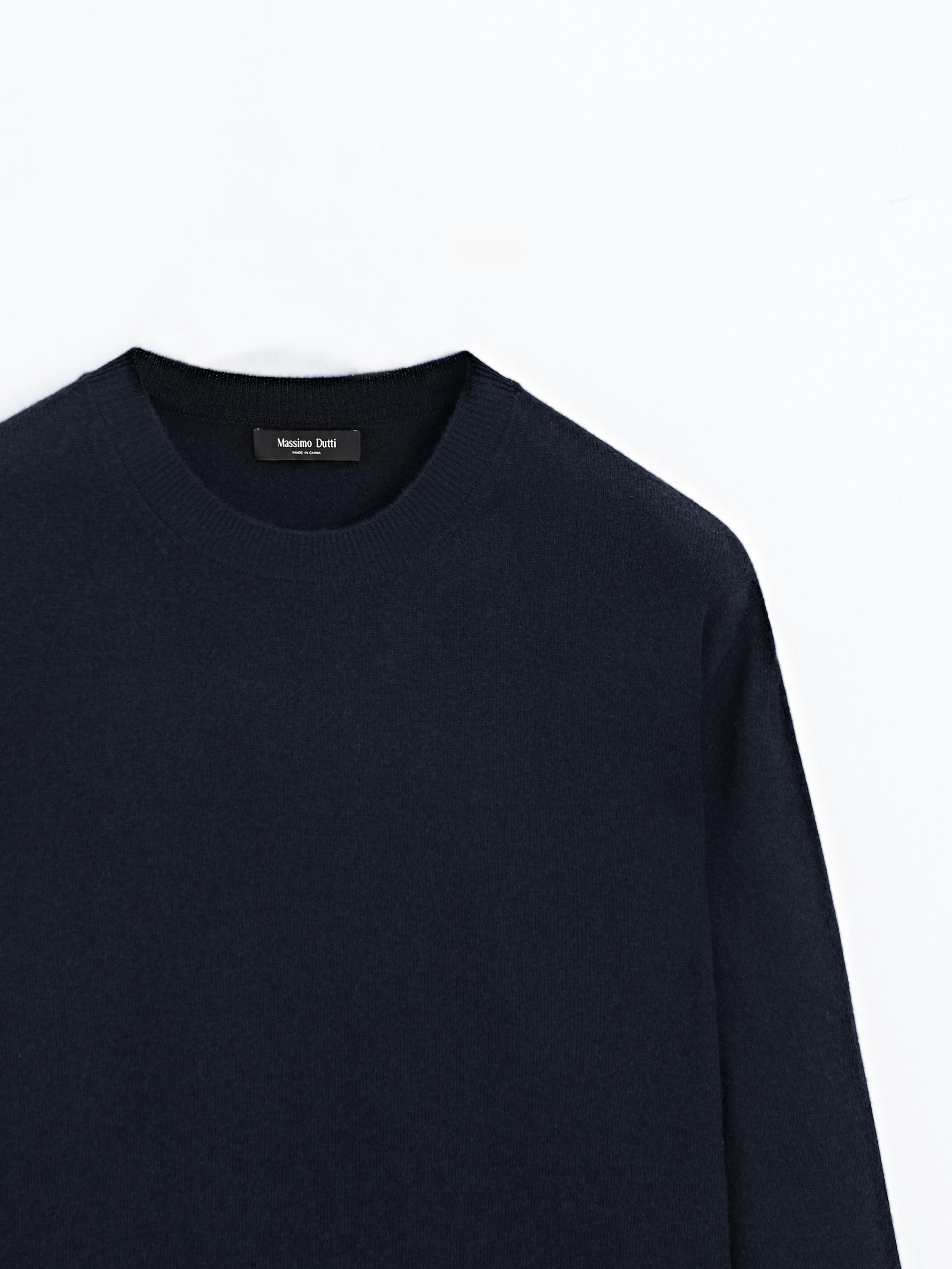 Wool blend crew neck sweater