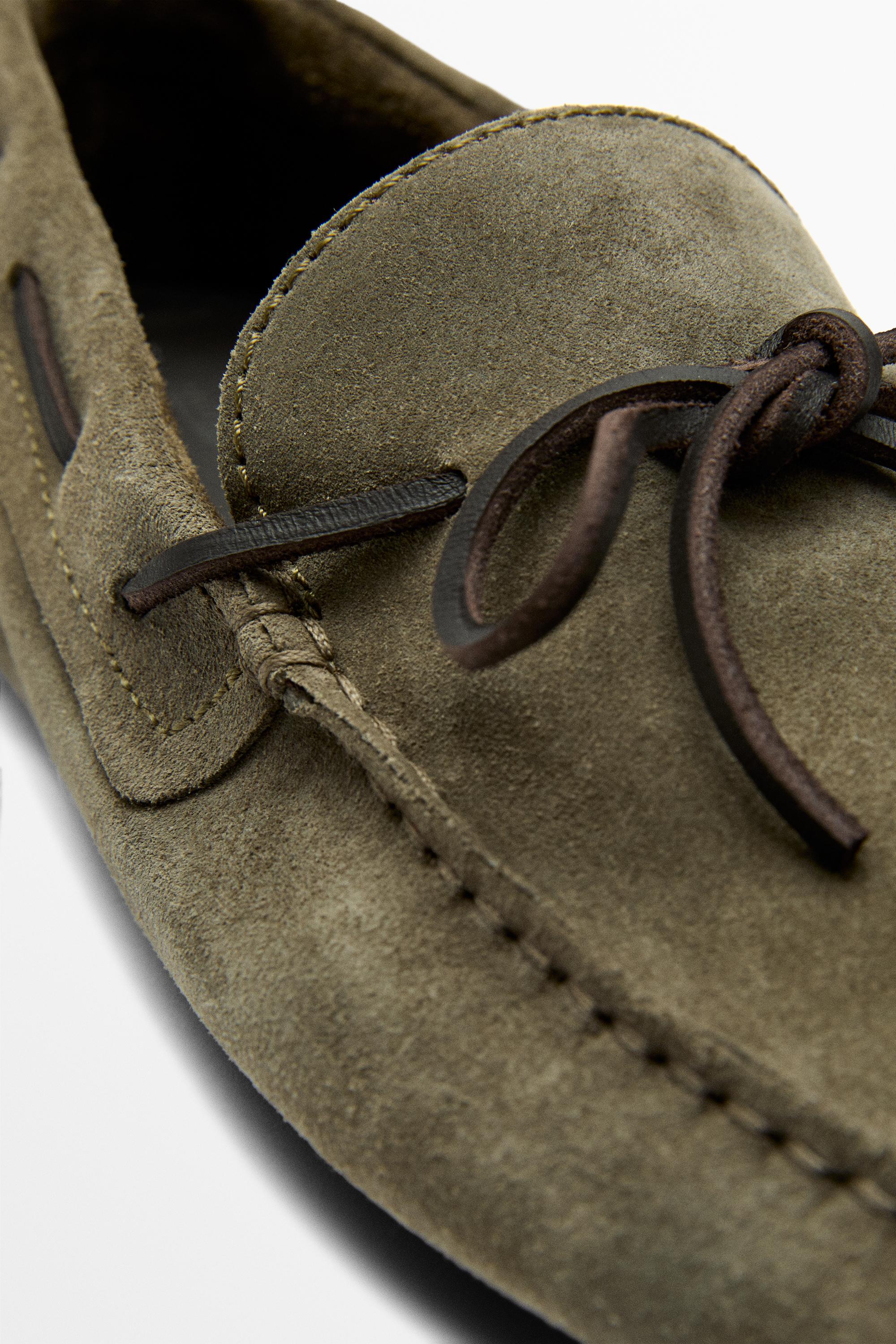Soft leather loafers with tie — BOTTLE