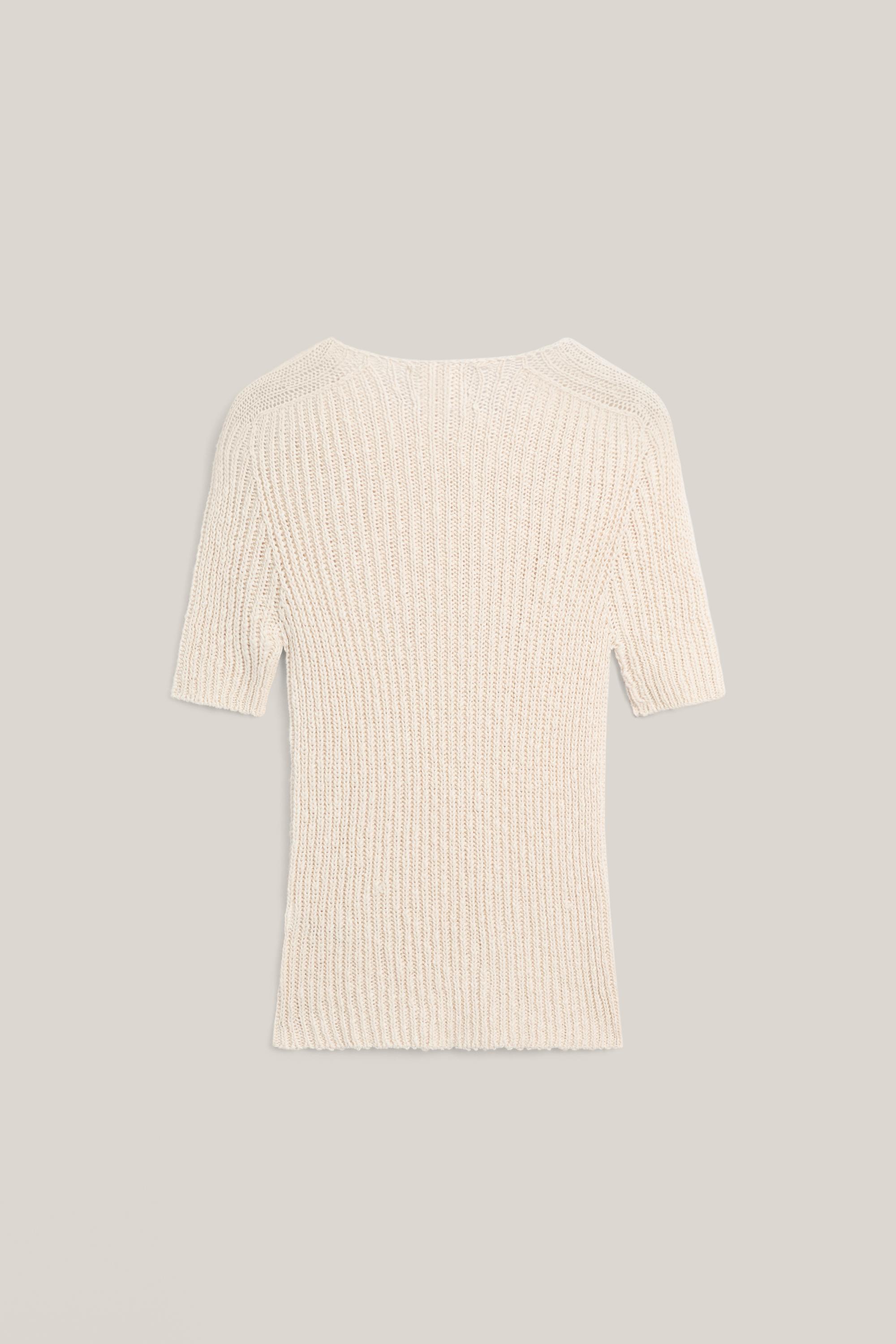 Linen blend textured knit sweater - LIMITED EDITION — CREAM