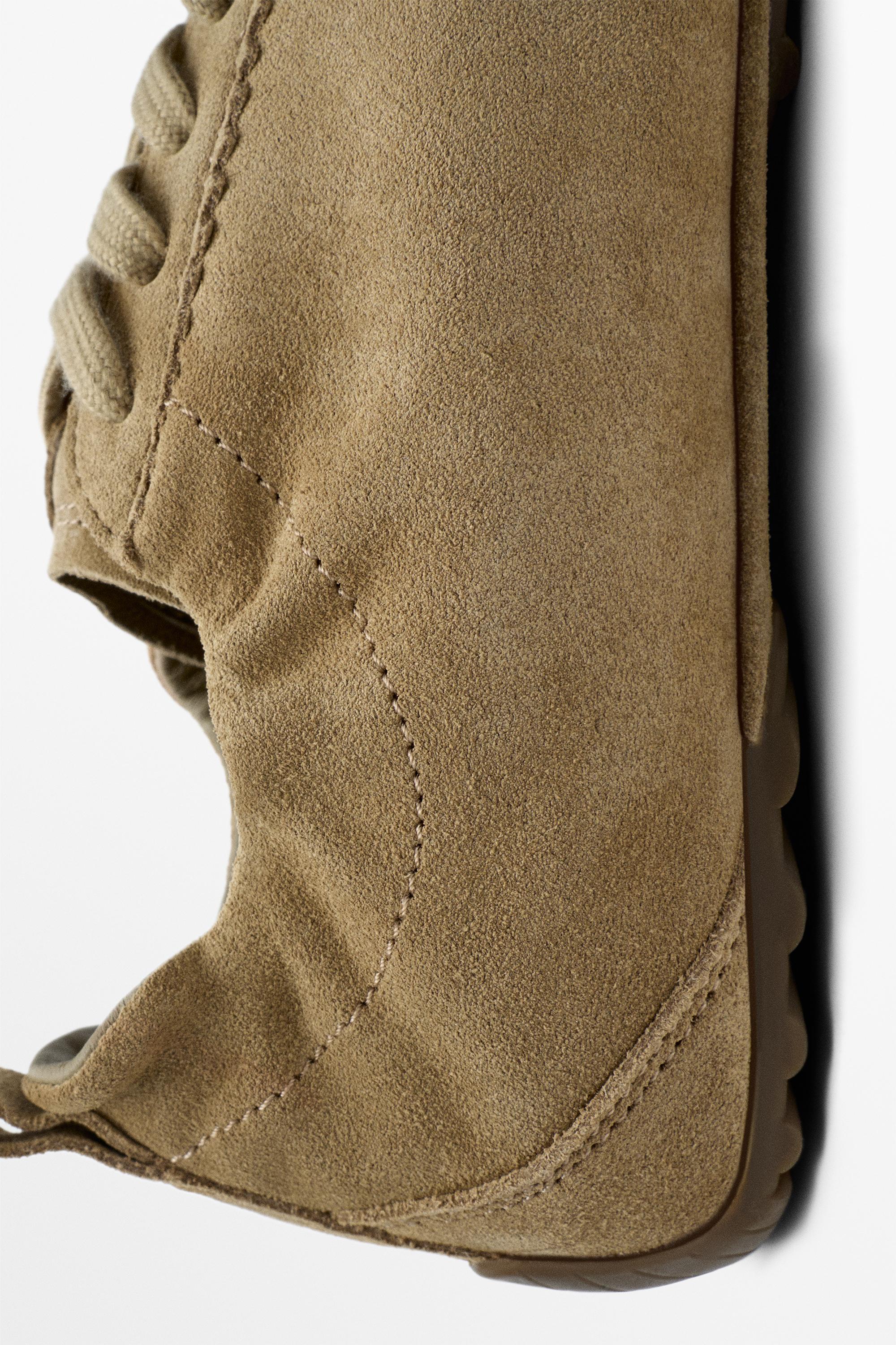 Soft leather trainers — CAMEL