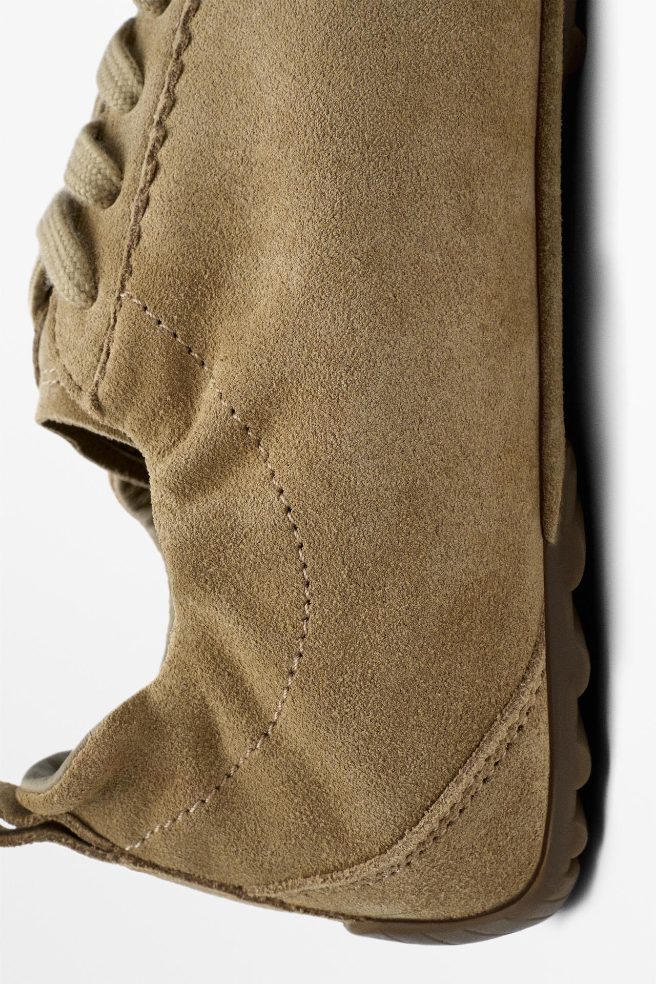 Soft leather trainers — CAMEL