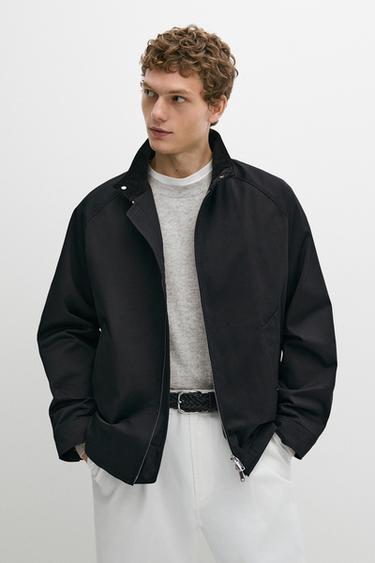 Bomber jacket with collar detail — DARK NAVY 3